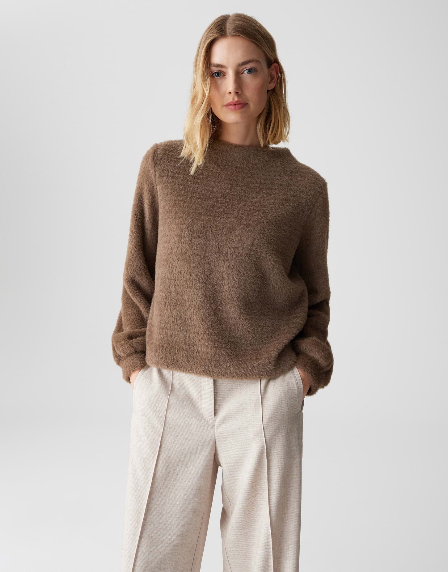 OPUS Sweatshirt GUFEMI aus flauschigem Effektgarn günstig online kaufen