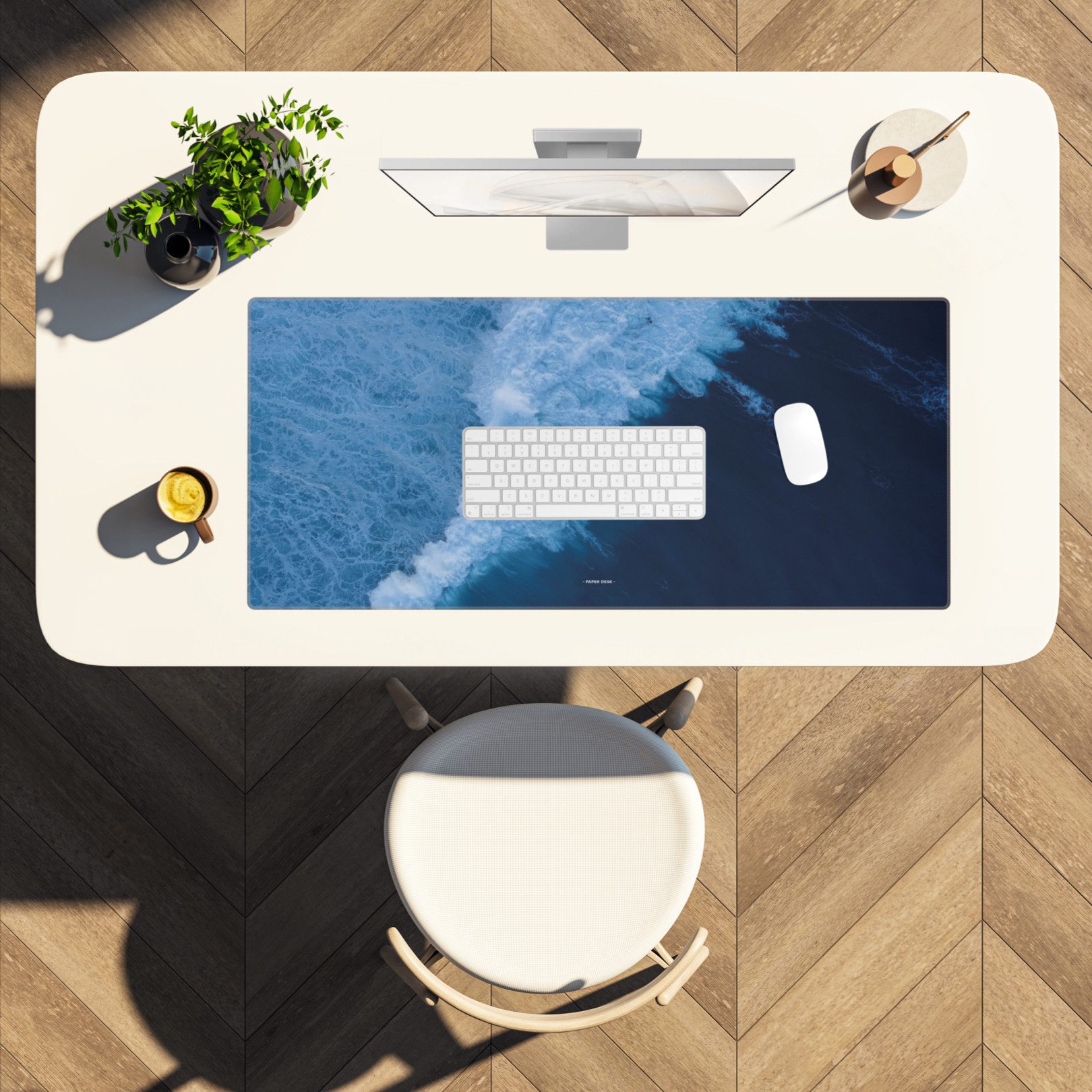 PAPER DESK Schreibtischunterlage XXL Mauspad Tischunterlage 90x40cm Desk Pad für Tastatur & Maus, (rutschfest & wasserabweisend, ultrasanfte Oberfläche – stilvolle Schreibtischmatte für Büro & Homeoffice)