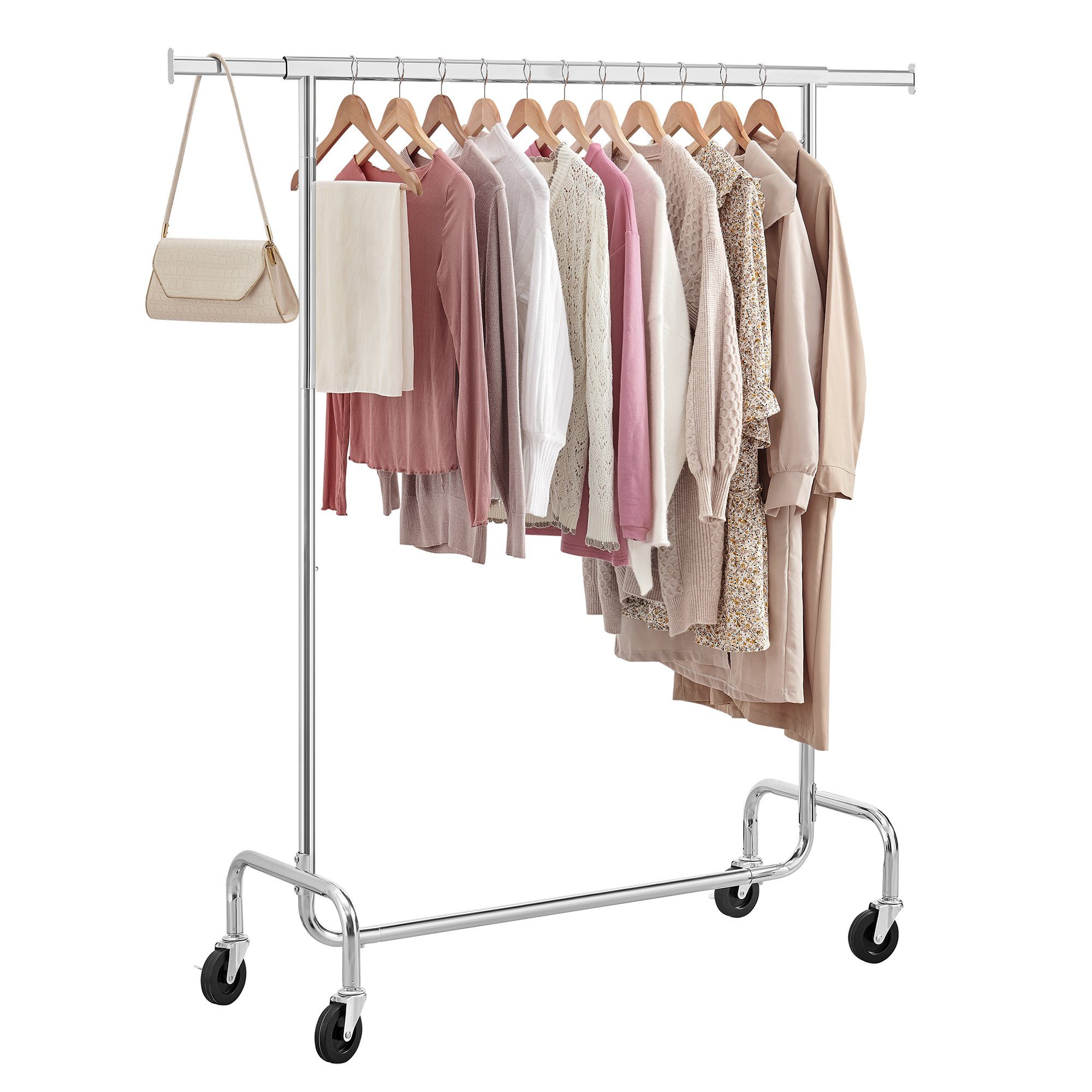 SONGMICS Kleiderständer, Garderobenständer auf Rollen, aus Metall, bis 130 günstig online kaufen