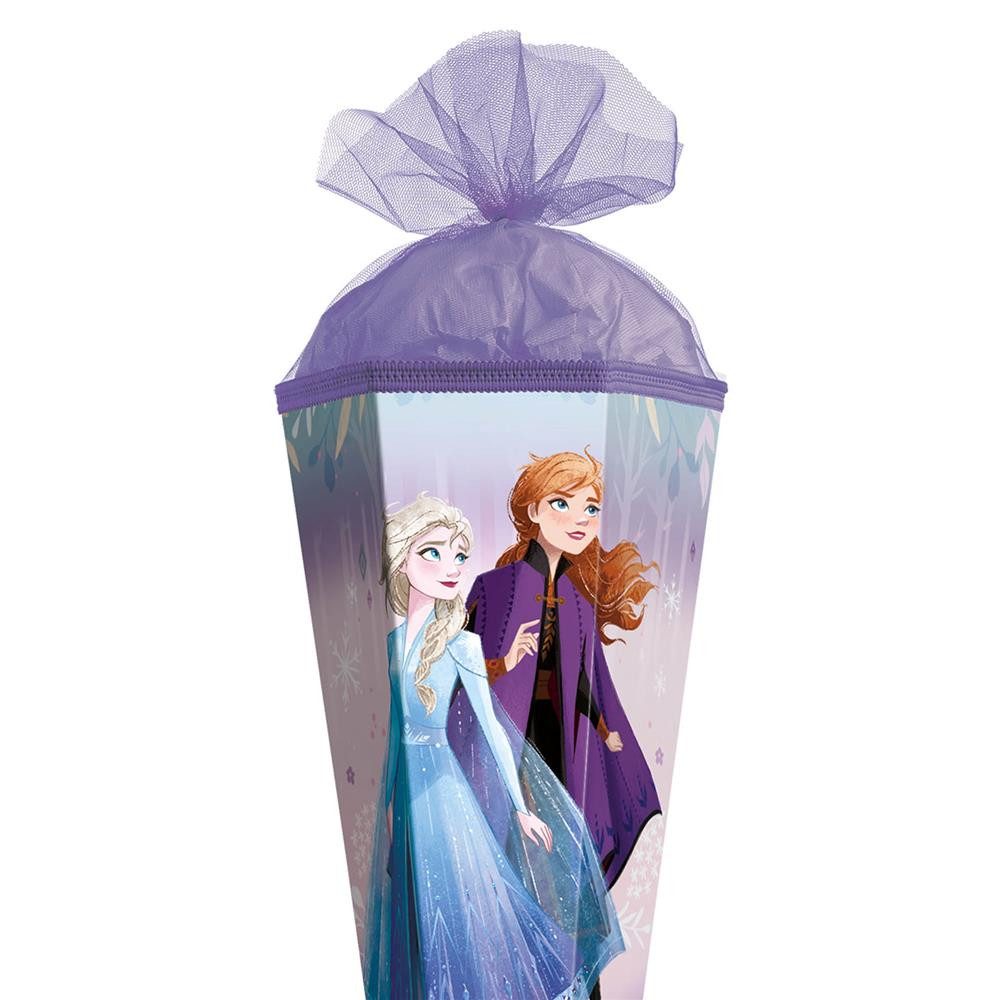 Roth Schultüte Disney Frozen, 85 cm, eckig, Tüllverschluss, Roth-Spitze