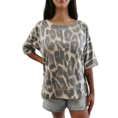 XOX Hoodie »XOX Sweatshirt Rundhals 3/4 Arm, Leo Muster - Fair Trade, Oberteil, Shirt, Damenmode«