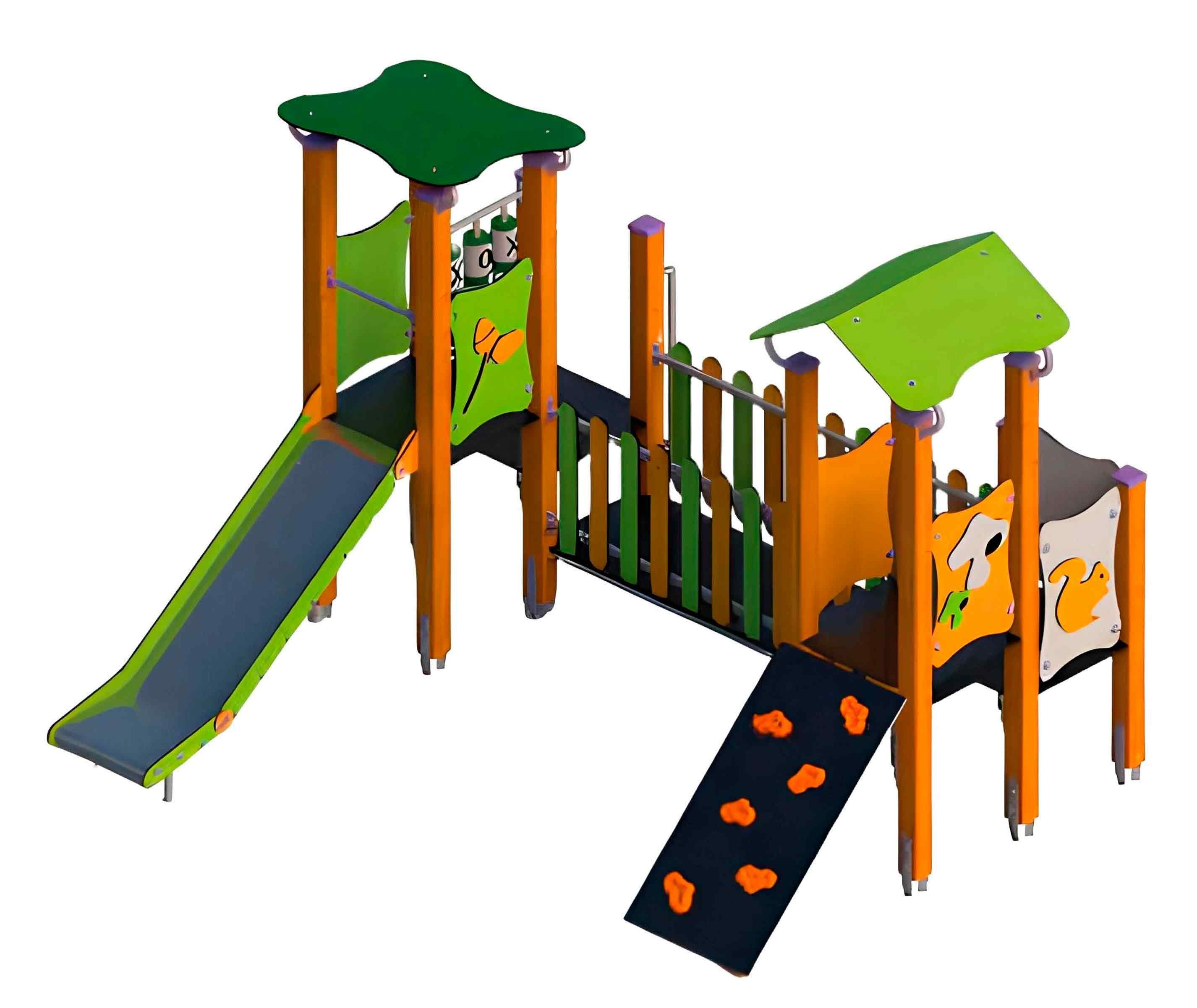 JVmoebel Spielturm Rutschenturm aus Holz für abwechslungsreichen Spielspaß im Freien, Made in Europa