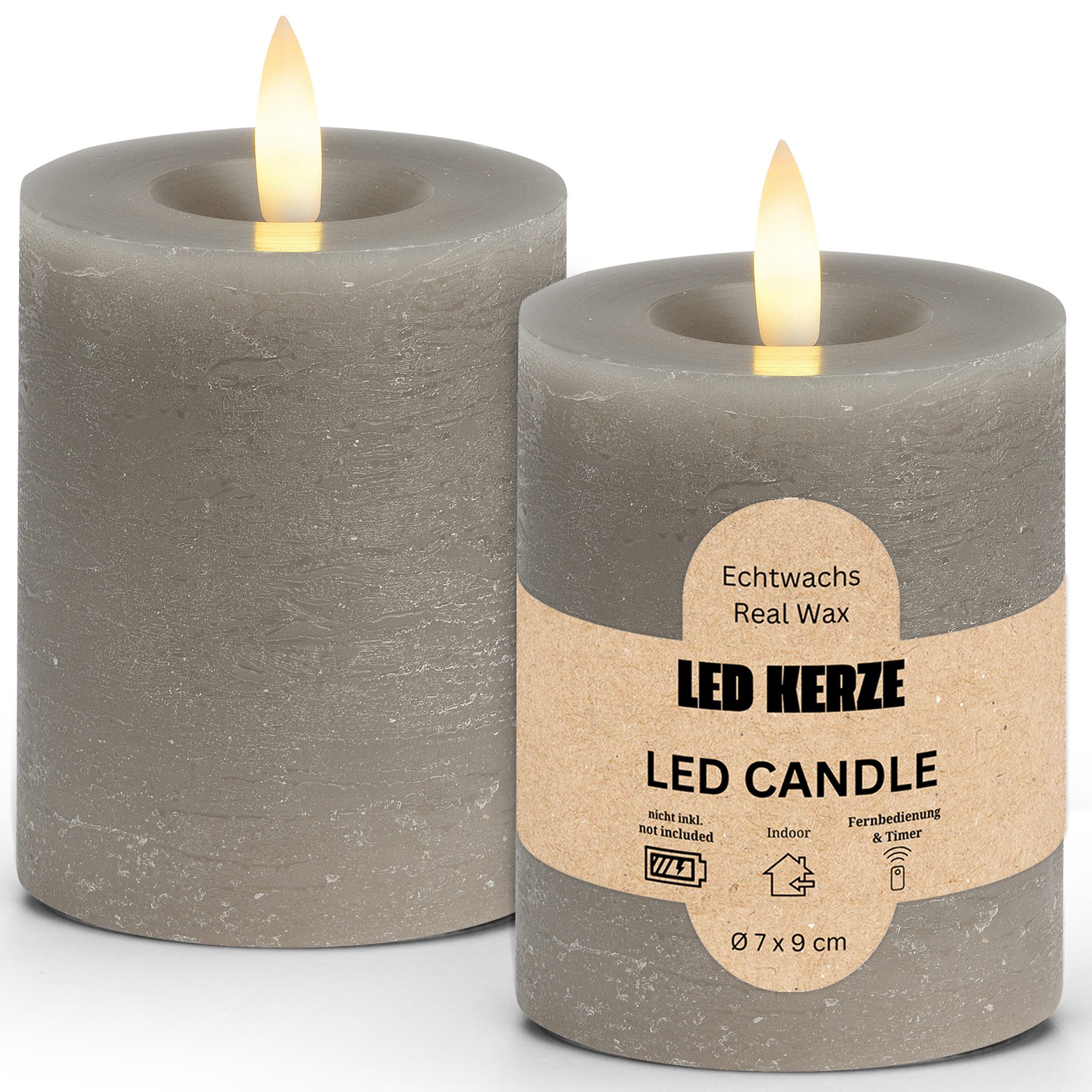 matches21 HOME & HOBBY LED-Kerze LED Stumpenkerzen Set Wachs, Flackernde Fl günstig online kaufen