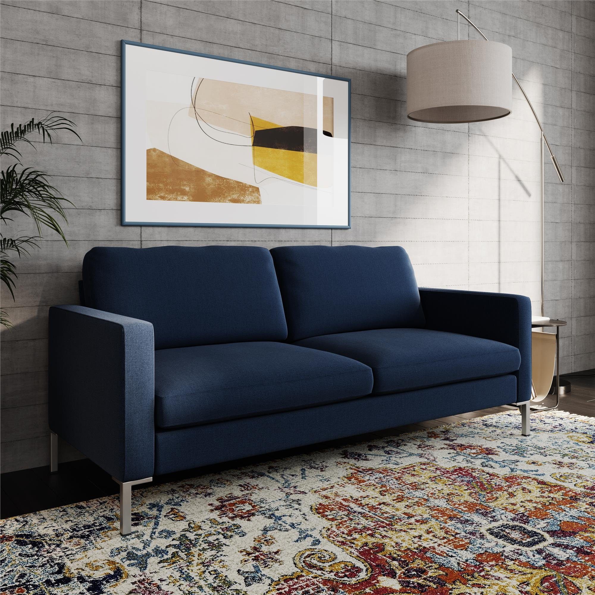 loft24 Sofa Fabry, Stoffbezug, 188 Länge blau cm