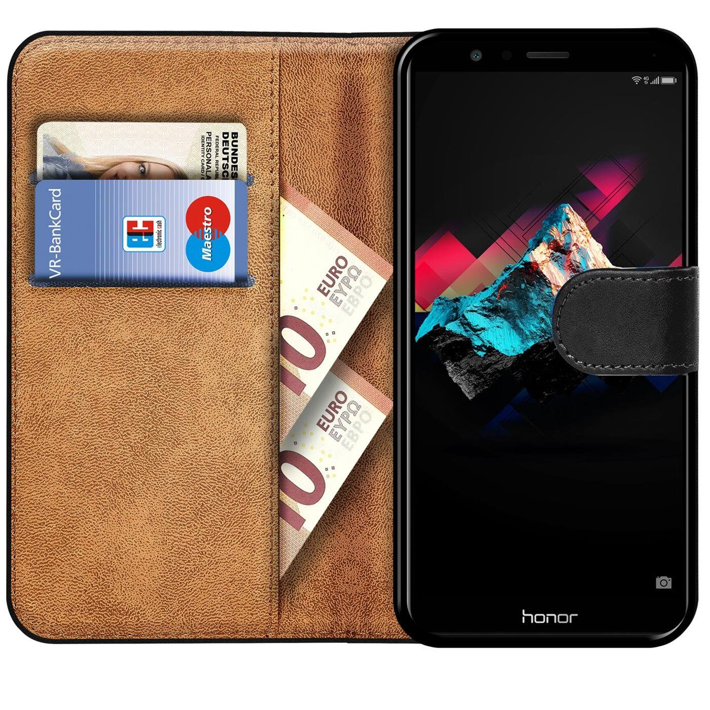 CoolGadget Handyhülle Wallet Klapp Tasche Book Case für Honor 7X 5,93 Zoll, Hülle Klapphülle Flip Cover Etui Schutzhülle
