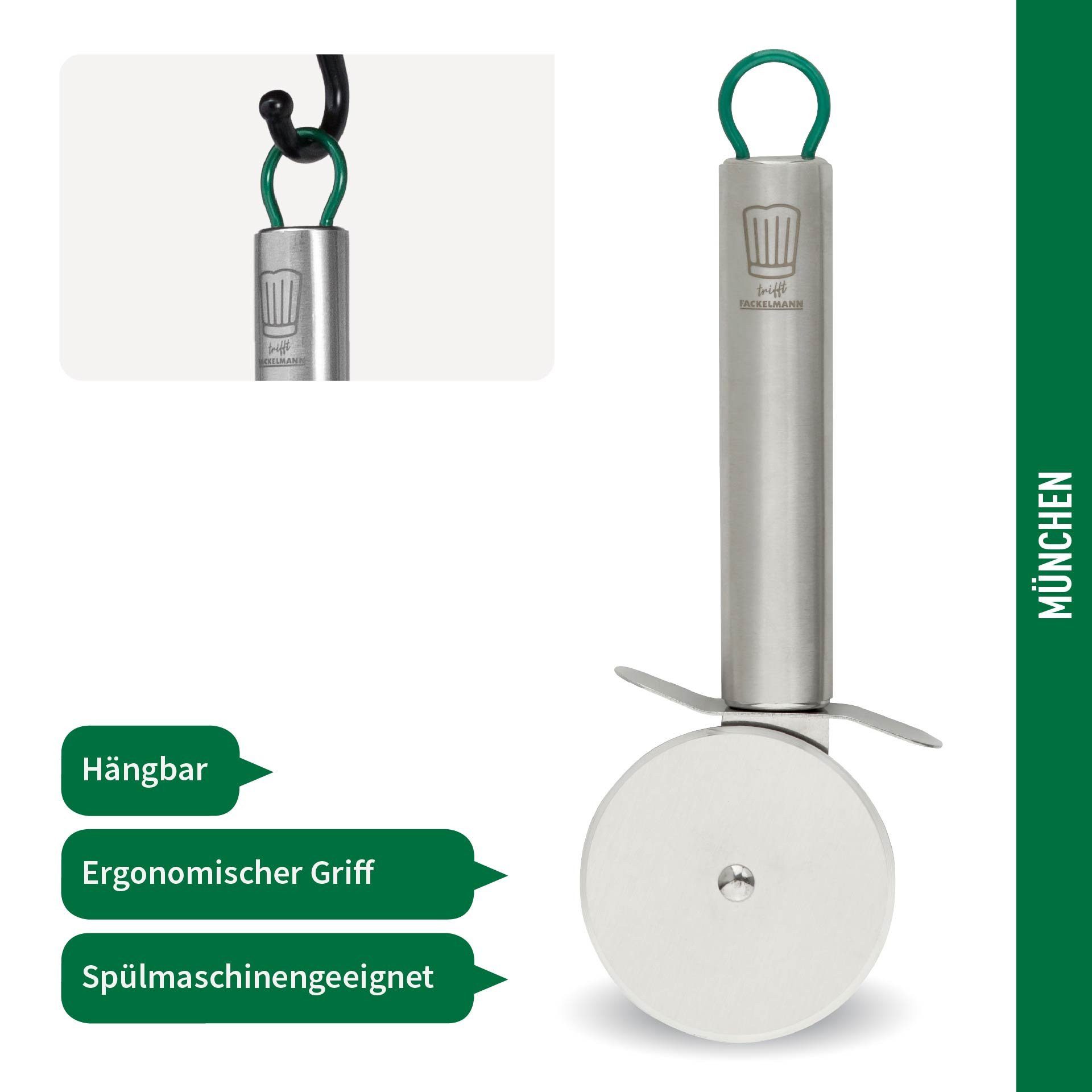 Chefkoch trifft Fackelmann Pizzamesser Pizzamesser aus Edelstahl – 195x80mm – Perfekt für Pizza & mehr