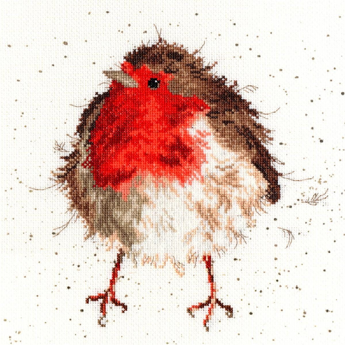 Bothy Threads Kreativset Bothy Threads Kreuzstich-Set "Jolly Rotkehlchen", (embroidery kit by Marussia)