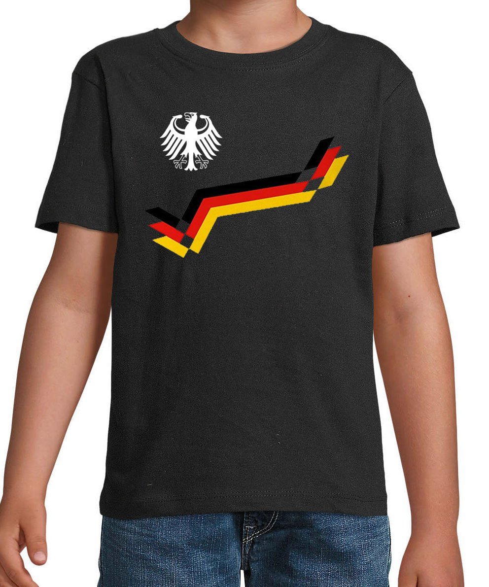 Youth Designz T-Shirt Deutschland Shirt Retro Fußball Trikot Look mit trendigem Frontprint