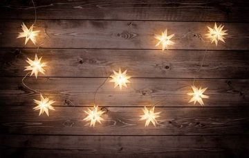 näve Dekolicht, Lichterkette Gartendeko Außenlampe Sterne weiß Weihnachten Advent Deko