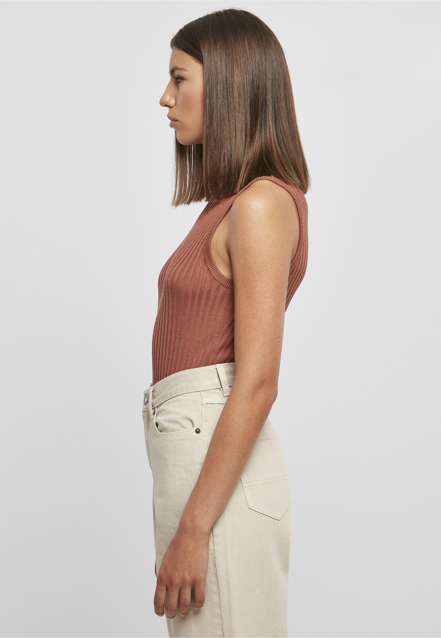 URBAN CLASSICS Muskelshirt Urban Classics Damen Ladies Rib Knit Sleevless Body (1-tlg)