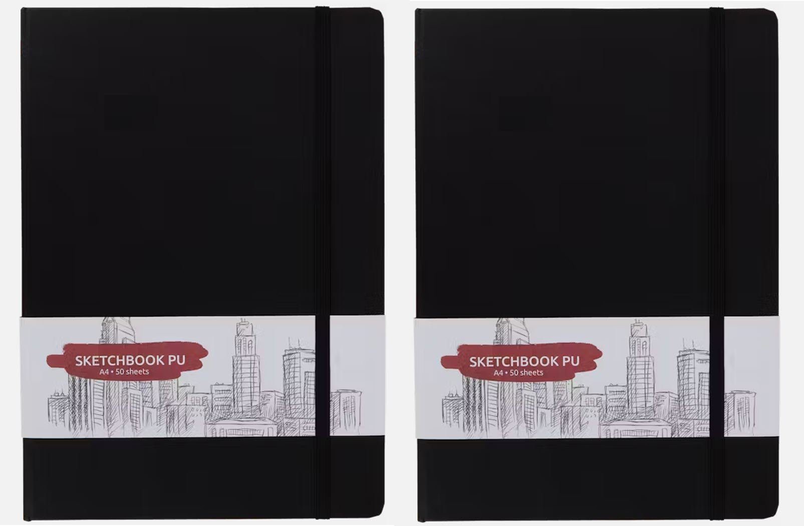 Spectrum Notizbuch 2 Stück Skizzenbuch Sketchbook Notizbuch A4 schwarz 50 Blatt