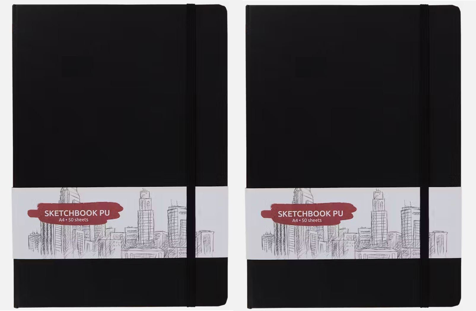 Notizbuch 2 Stück Skizzenbuch Sketchbook Notizbuch A4 schwarz 50 Blatt