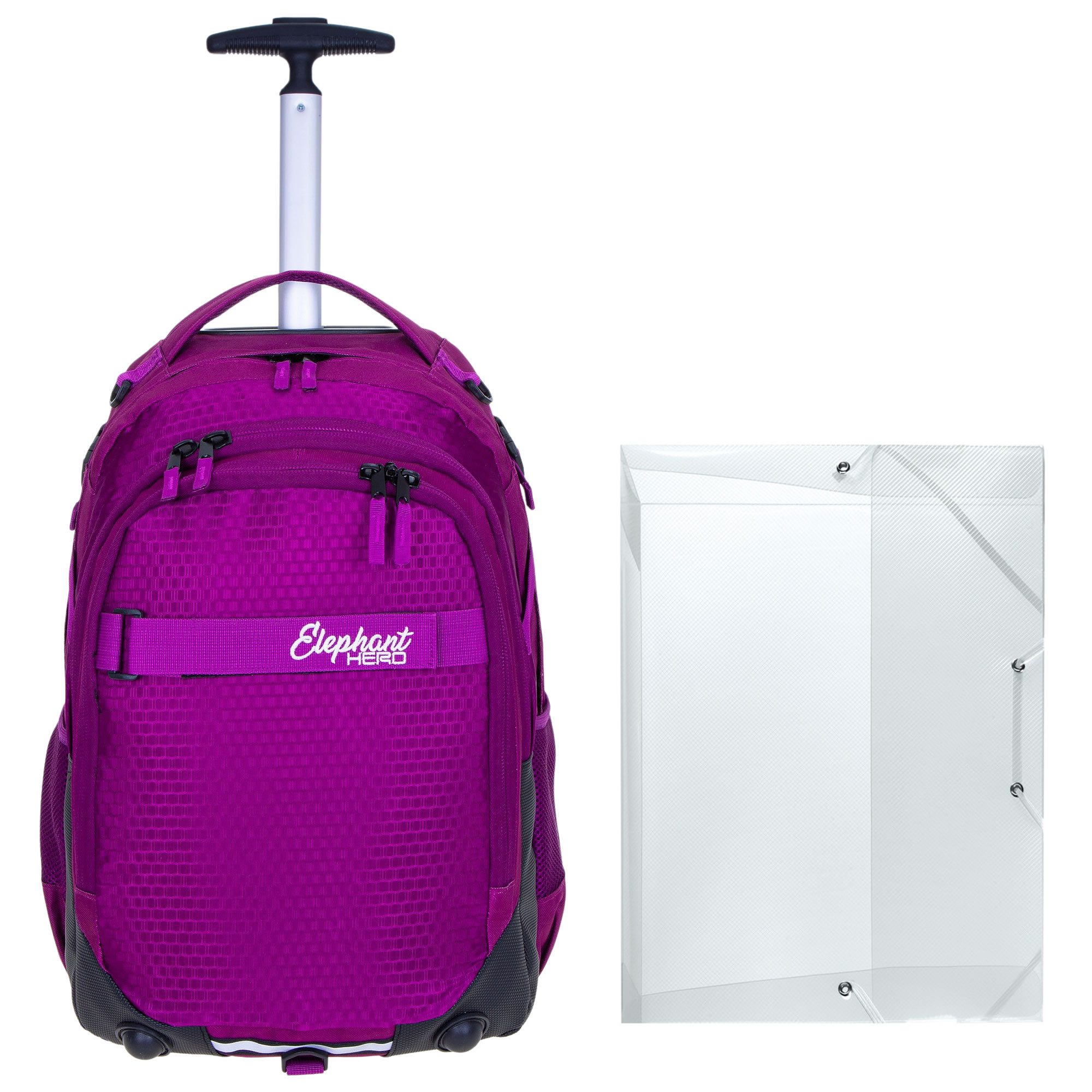 ELEPHANT Schulrucksack Trolley Schultrolley Hero Signature (2 Teile, Trolley + Heftbox A4), Schultasche mit Räder Rucksack Kinder Schule + Heftbox