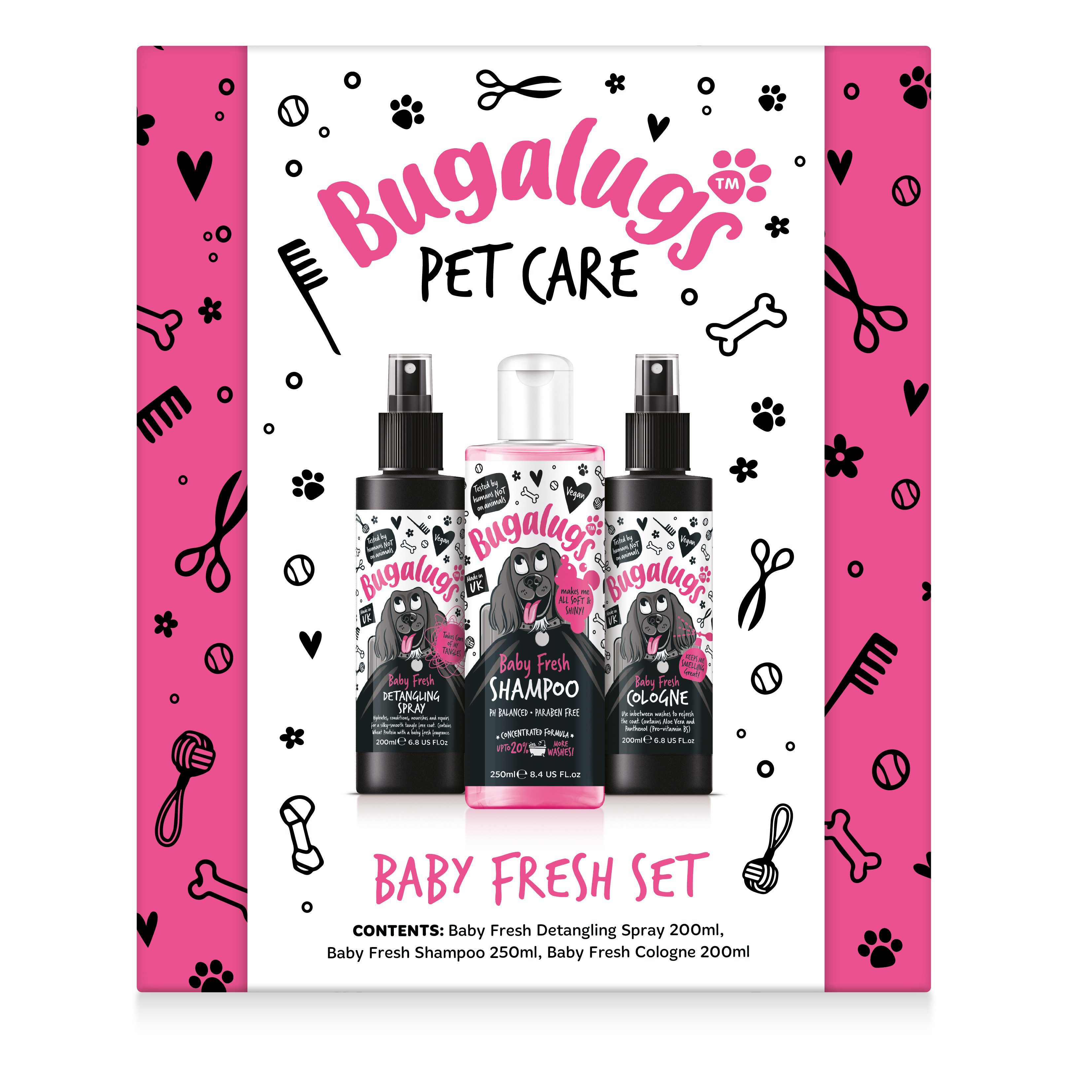 Thumbnail - Bugalugs Tiershampoo Bugalugs Hundepflege-Set Shampoo Entwirrer und Parfüm Baby Fresh, 650 ml, (1-St), Hunde Shampoo, Hu...