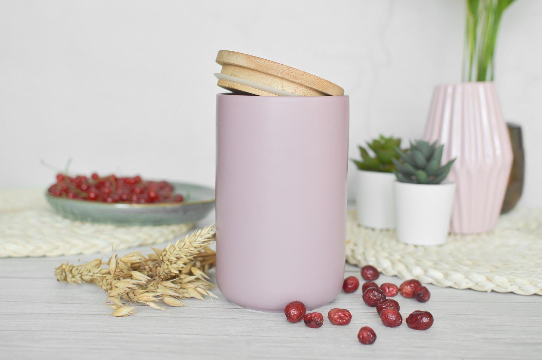 Sendez Vorratsdose Rosa aus Porzellan Vorratsbehälter Dose Aufbewahrungsdose, Porzellan