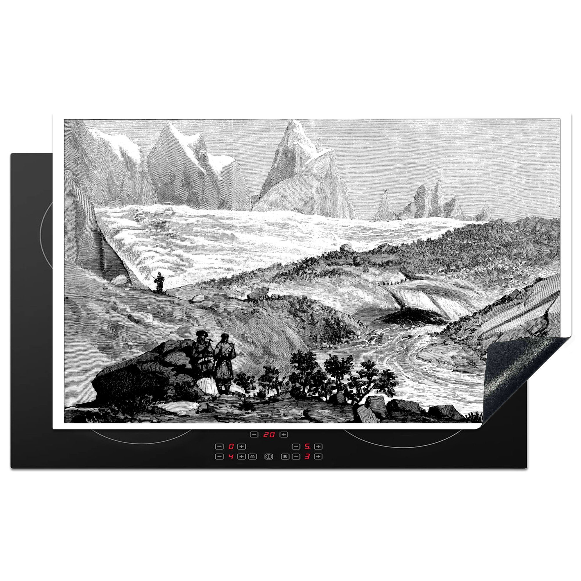Neueste Informationen MuchoWow Herdblende-/Abdeckplatte Eine Illustration des Arbeitsplatte für Himalaya-Gletschers, cm, tlg), 83x51 küche (1 Vinyl, Ceranfeldabdeckung