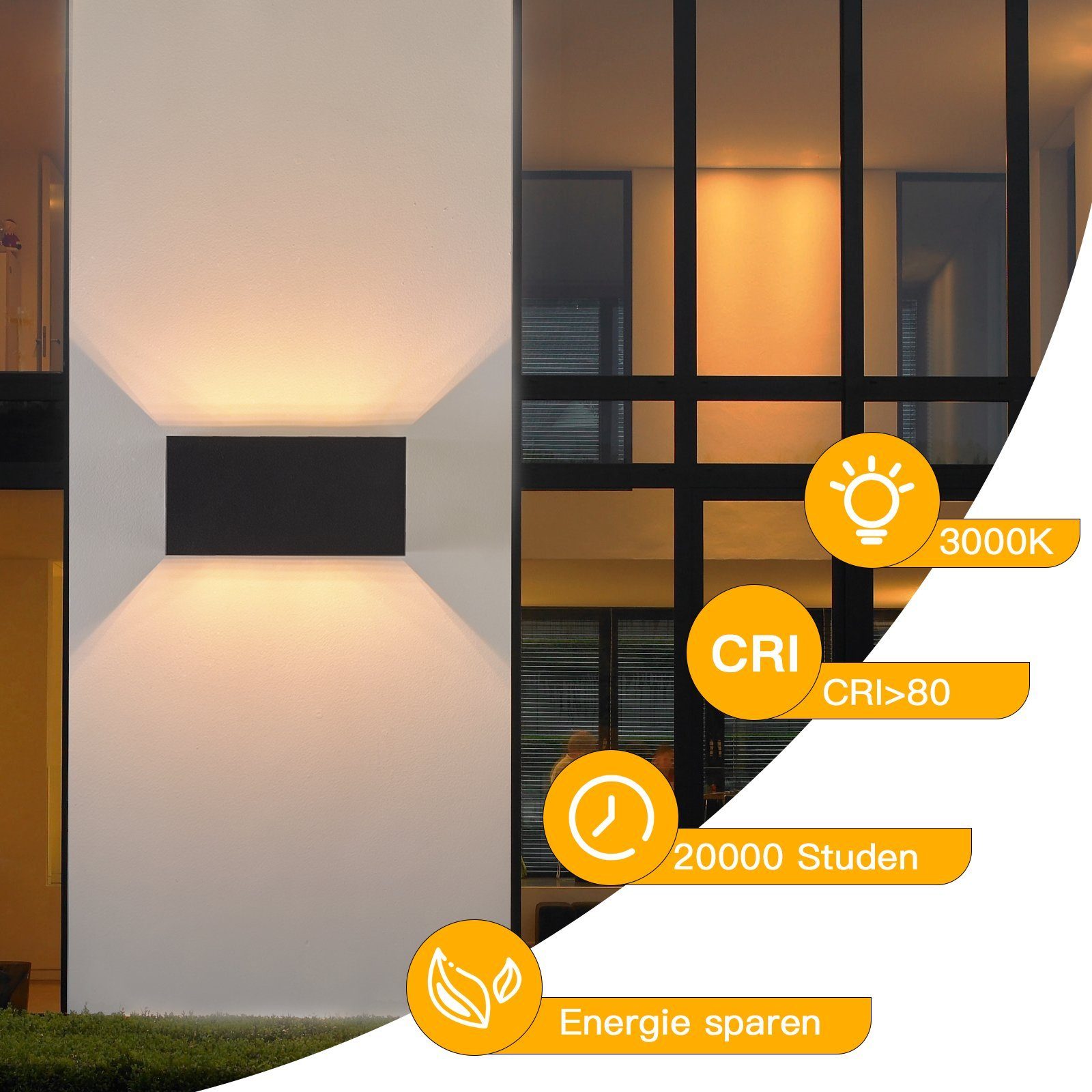 ZMH Wandleuchte Innen 4ER Außen G9 Wandlampe Up Down 3000K für Schlafzimmer, Augenschutz, Einstellbar Strahl Austauschbare Doppelkopf G9-Lichtquelle