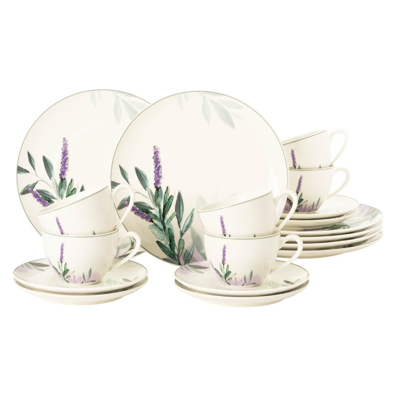 Seltmann Weiden Kaffeeservice Savona Provence Kaffeeservice 18er Set (18-tlg), 6 Personen, Porzellan
