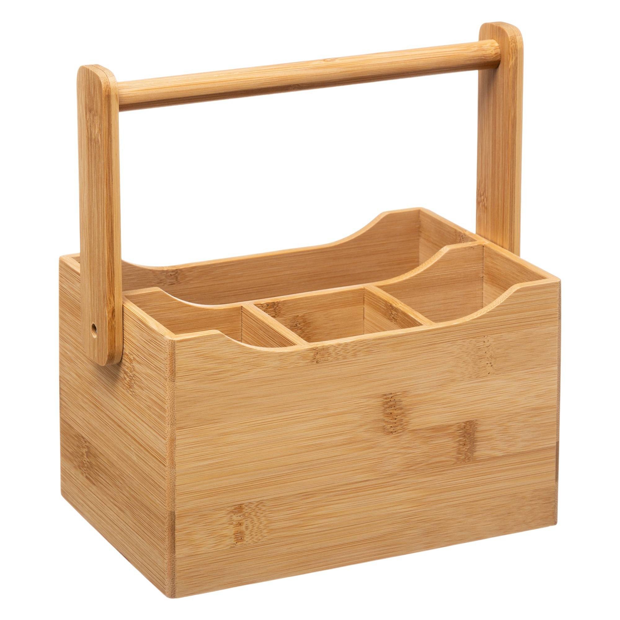 5five Simply Smart Aufbewahrungsbox Küchenzubehör-Halter mit Griff, Bambus