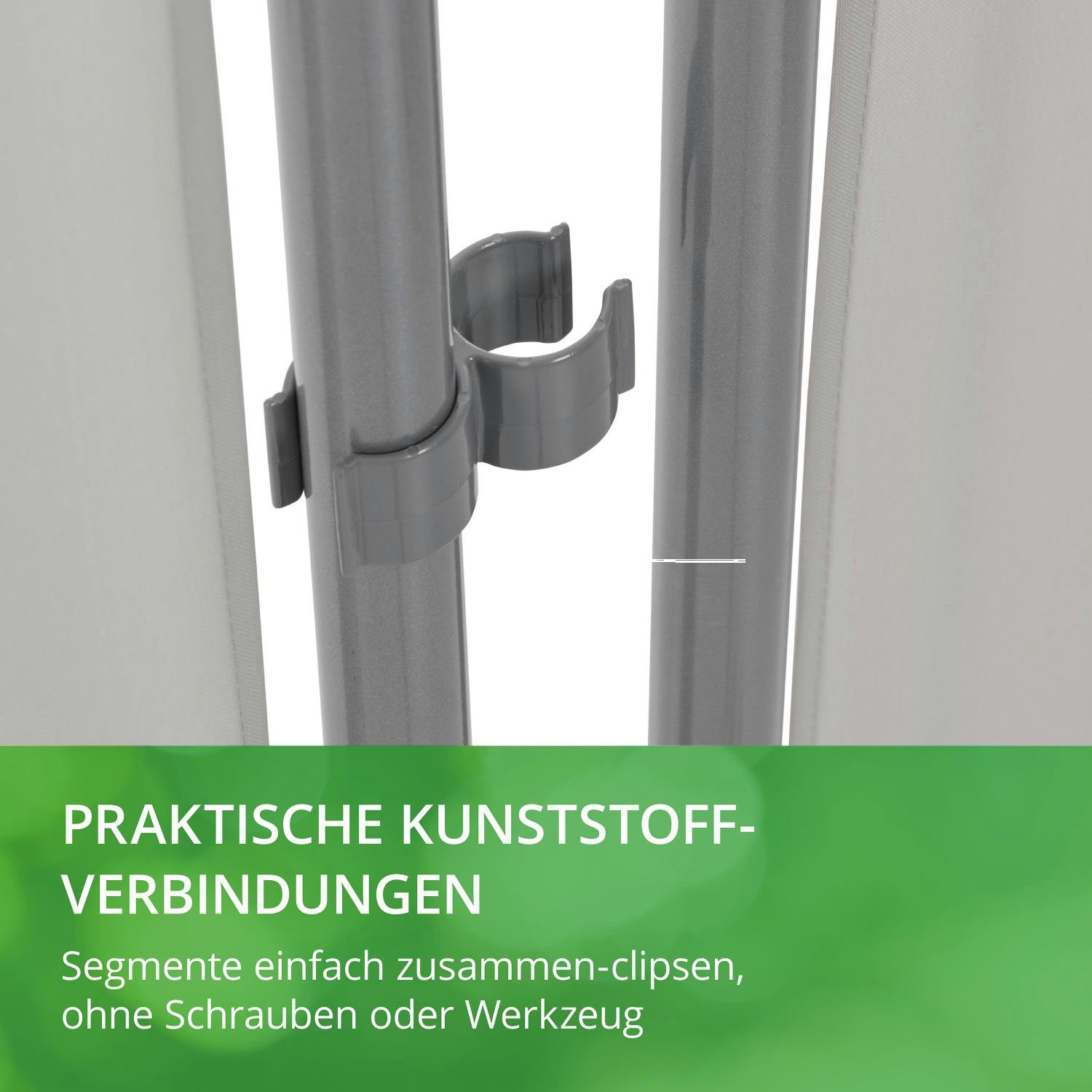 Leco Stellwand (Sonnenschutz/ Windschutz) 3-teilig mit Stahlrohrgestell – Bild 4 von 5