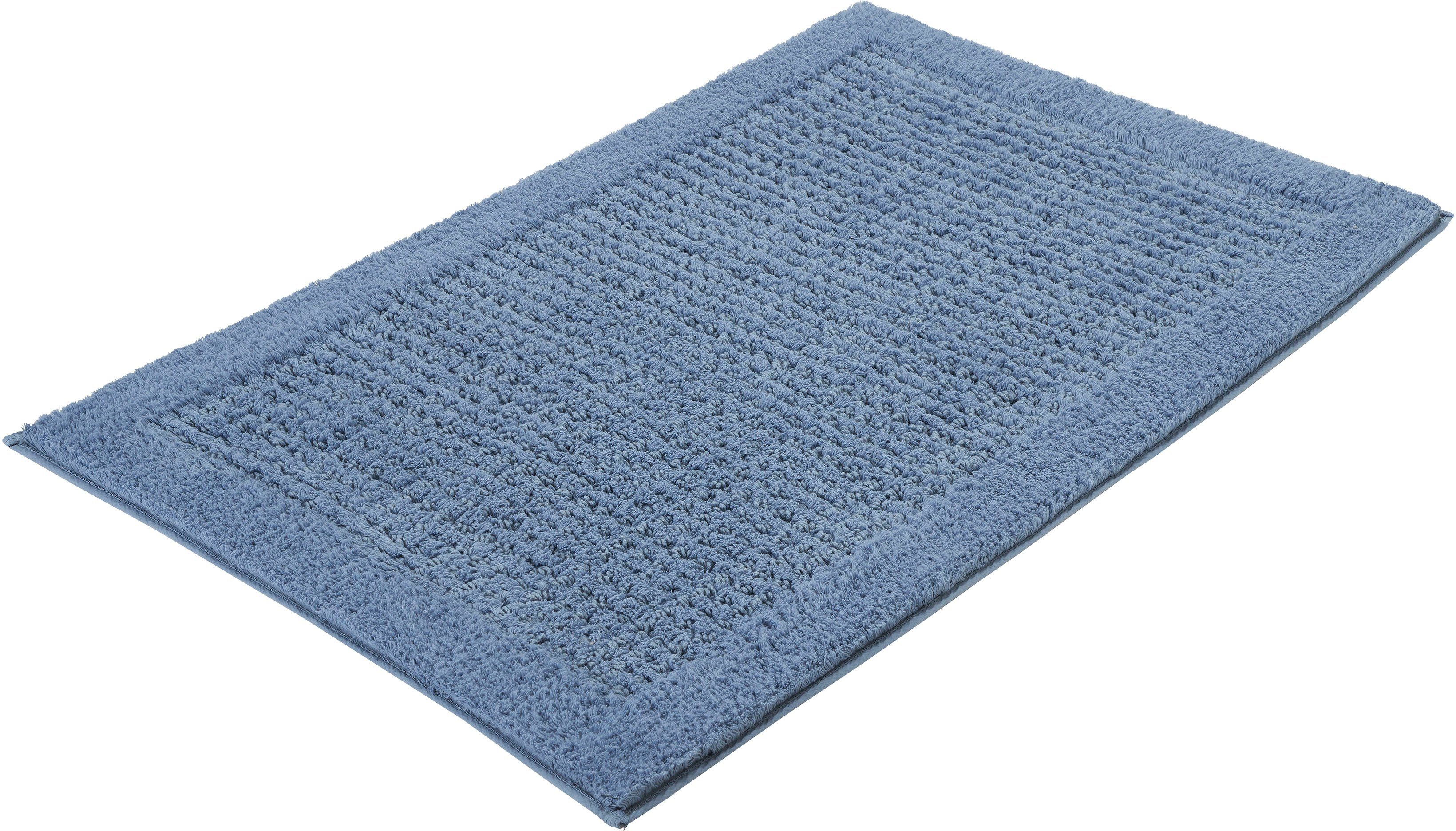 Kleine Wolke Badematte Net, Badvorleger, Badezimmer Teppich, Höhe 17 mm, rutschhemmend beschichtet, fußbodenheizungsgeeignet, Baumwolle, rechteckig, Badteppich, Uni Farben, rutschhhemmend