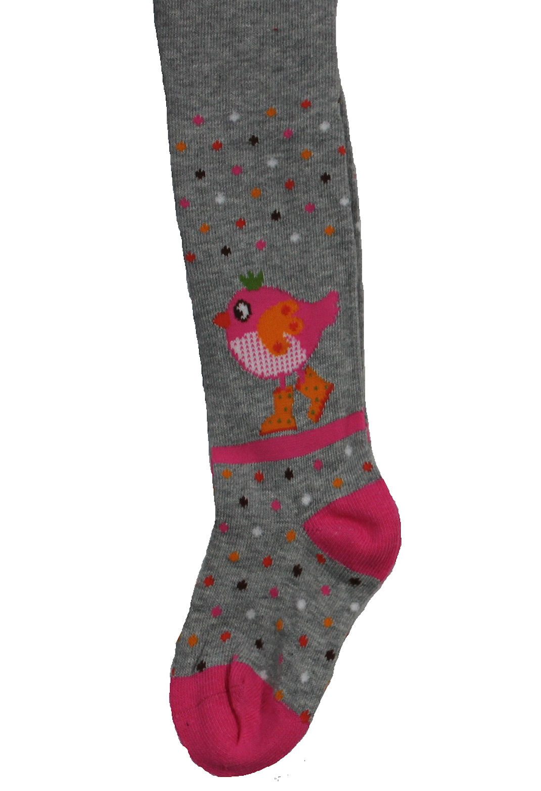 Riese Strickstrumpfhose Riese Baby Strumpfhose Vögelchen hellgrau bunt gepunktet 90 DEN (1 St)