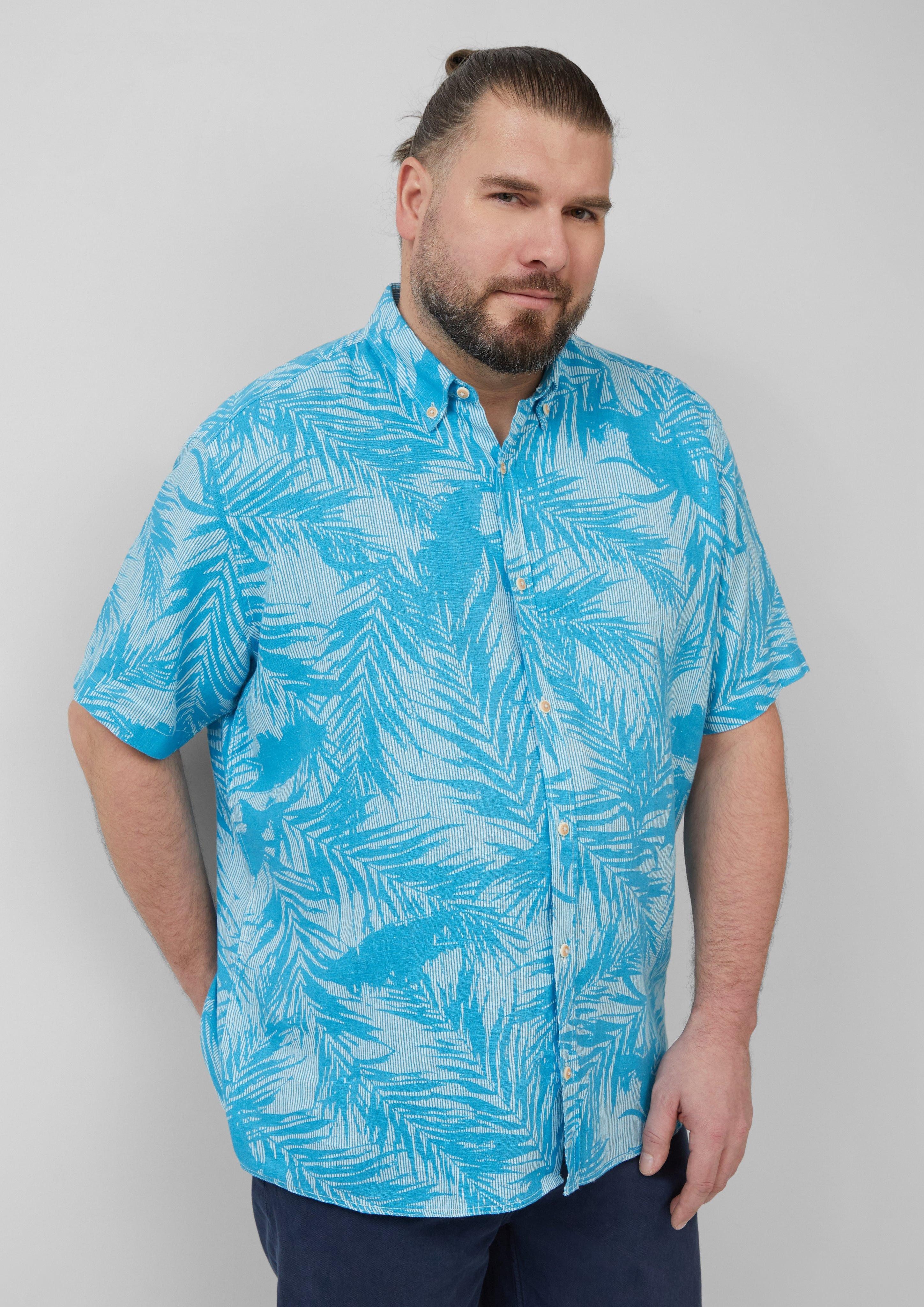 s.Oliver Freizeithemd aus Leinen Farbe blau Größe: 5XL günstig online kaufen