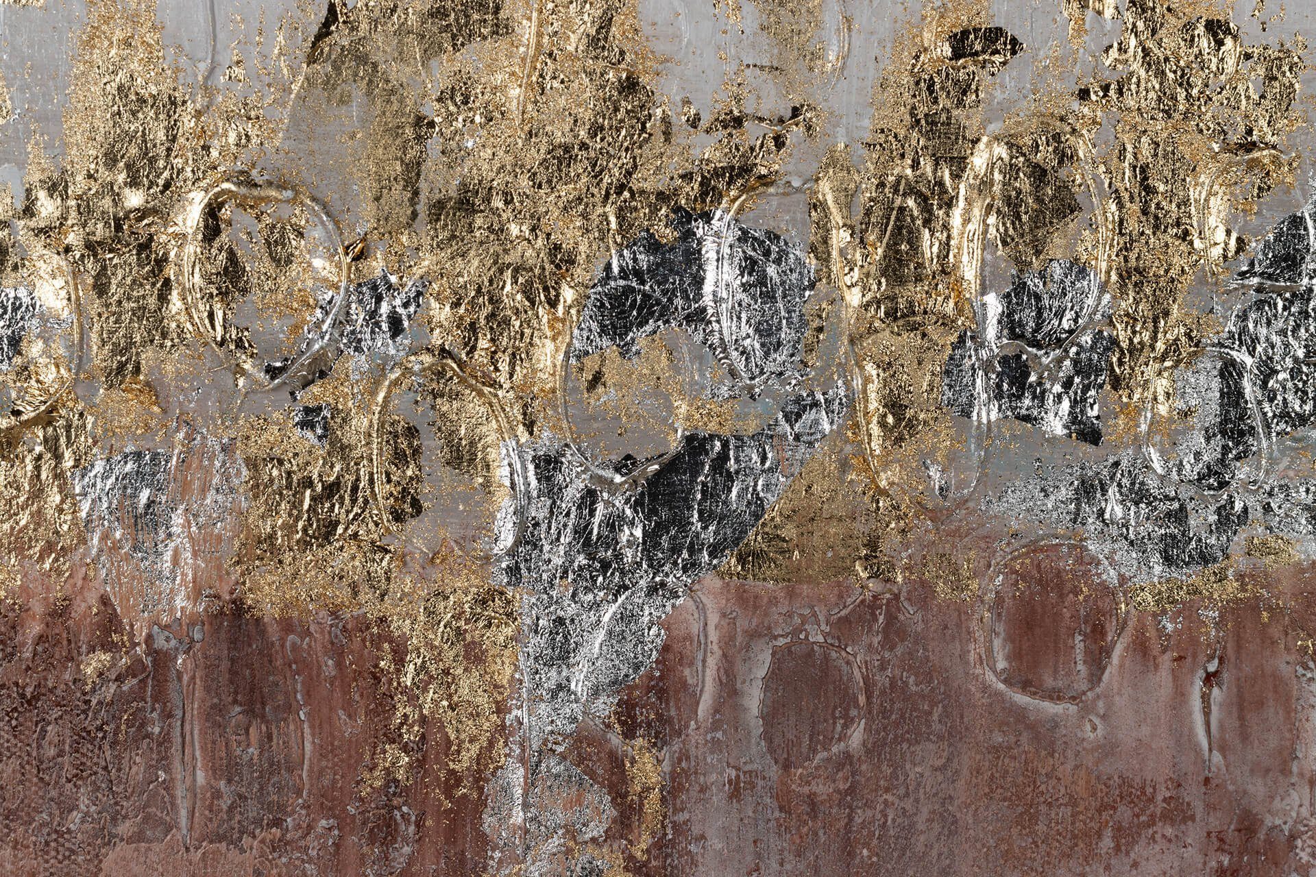 KUNSTLOFT Gemälde Quartzscape 60x60 100% cm, HANDGEMALT Leinwandbild Wandbild Wohnzimmer