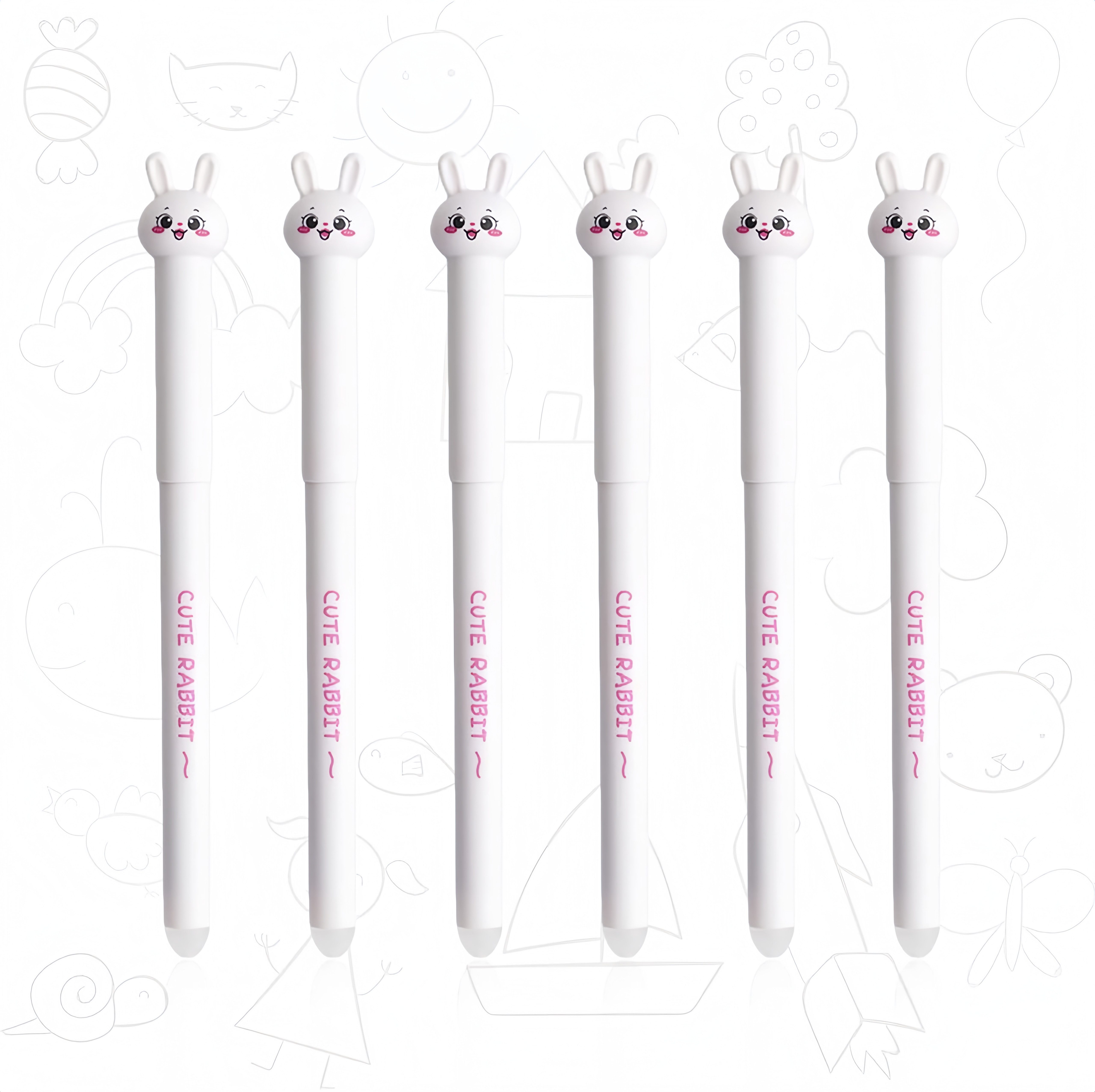 FOUORTUNATE-BEE Gelschreiber 6er Set radierbare Gelstifte im Osterhasen-Design, (6-tlg), Frühlingshafte Osterstifte für Kinder, Schule und Büro