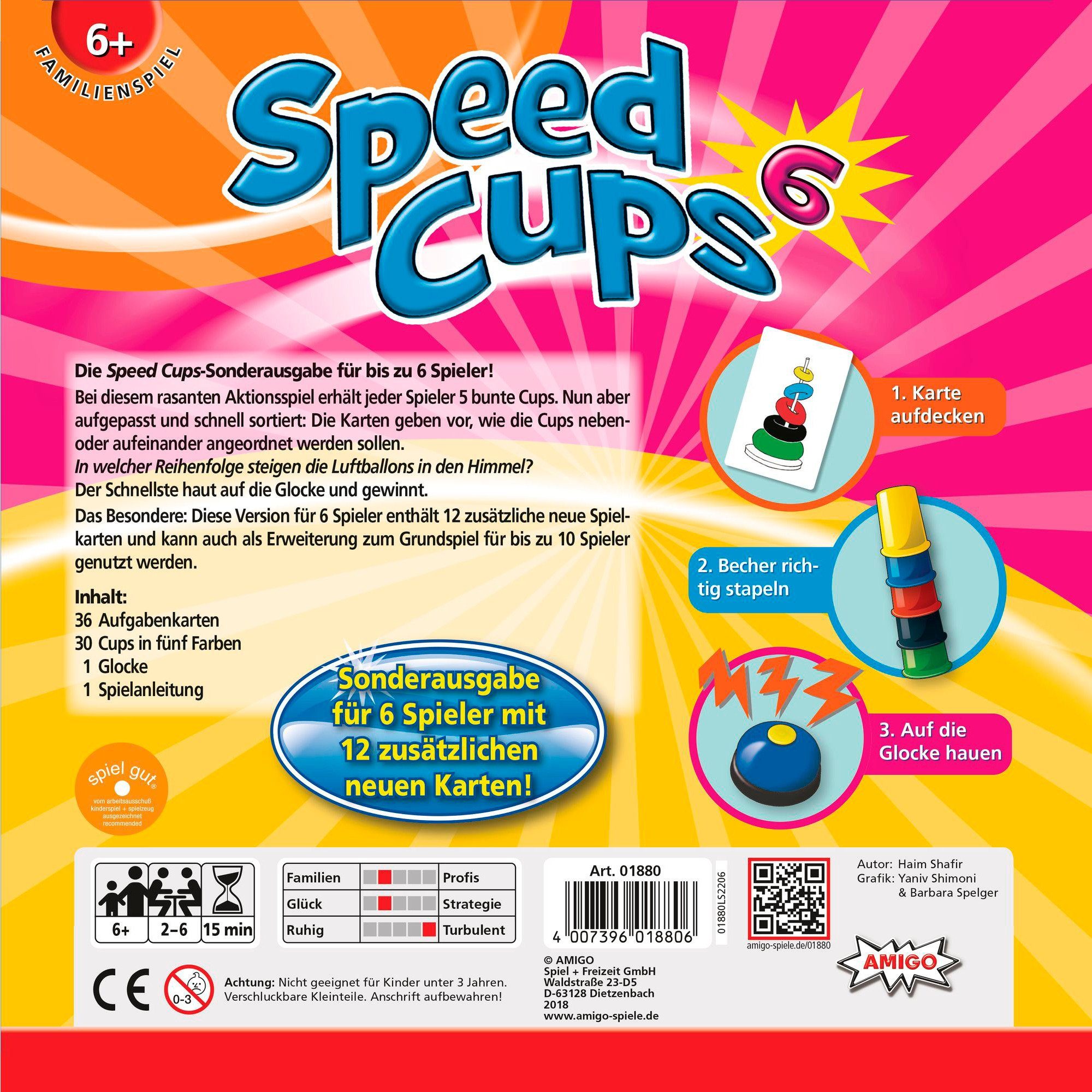 AMIGO Spiel Amigo Speed Cups 6, Geschicklichkeitsspiel