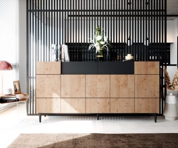 Newroom Sideboard Nizza, Wildeiche Sideboard Vintage Industrial Highboard Anrichte Wohnzimmer