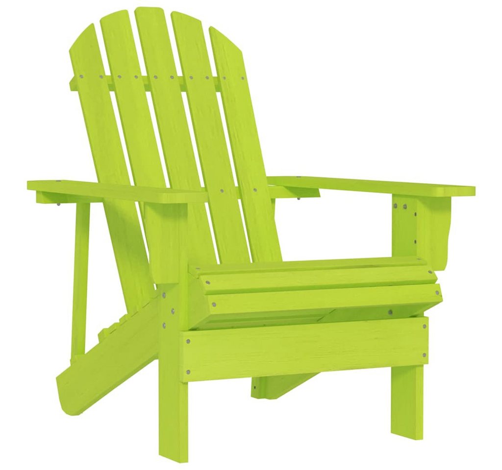 furnicato Gartenstuhl Adirondack Massivholz Grün 69,5 x 86,5 x 89,5 cm (1 St), Witterungsbeständige Sitzbank mit ergonomischer Sitzfläche