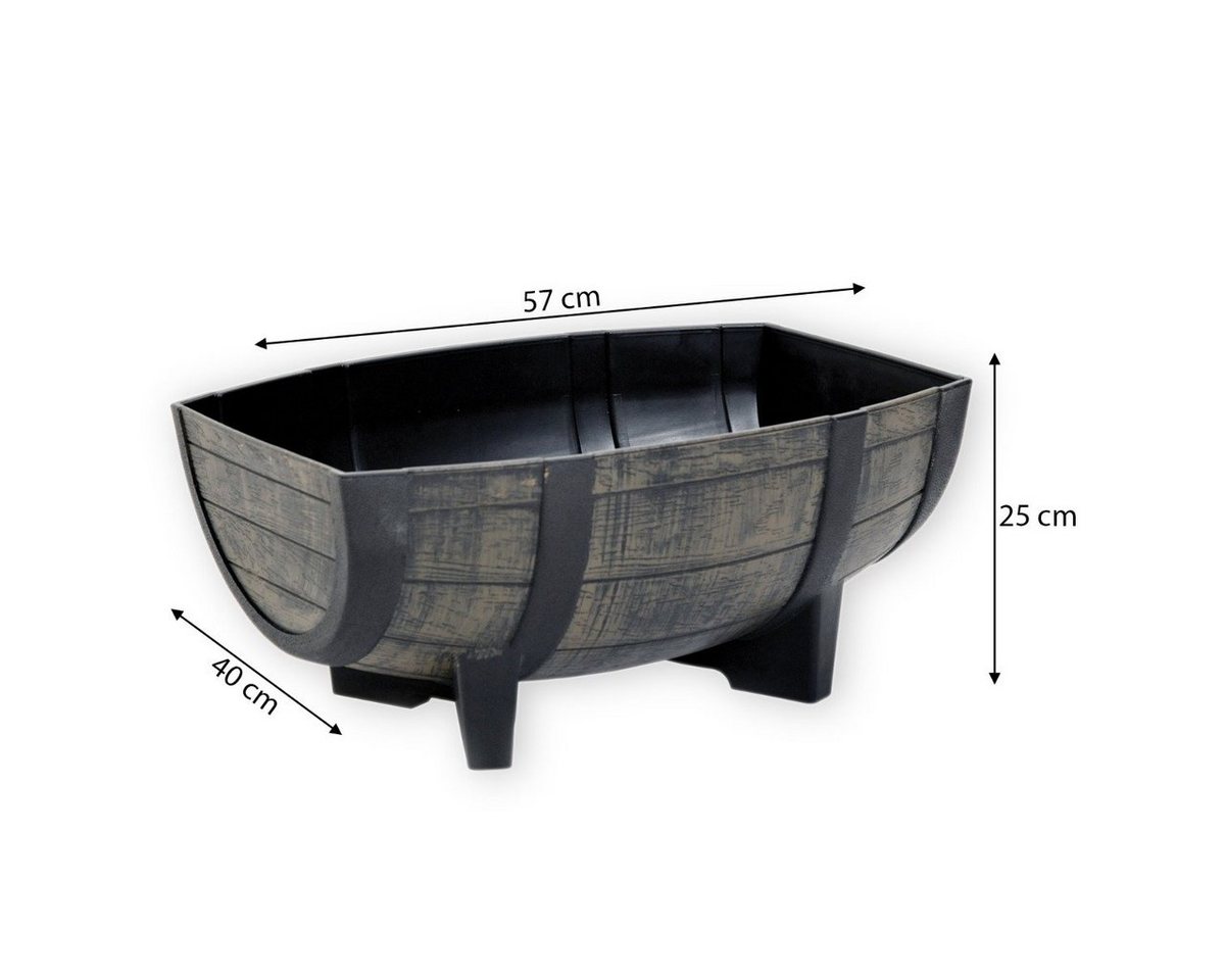 Thumbnail - colourliving Pflanzkübel Pflanzkübel Pflanztopf 57 cm Weinfass-Optik Blumenkübel Blumentopf (1x Pflanzkübel), Weinfassop...