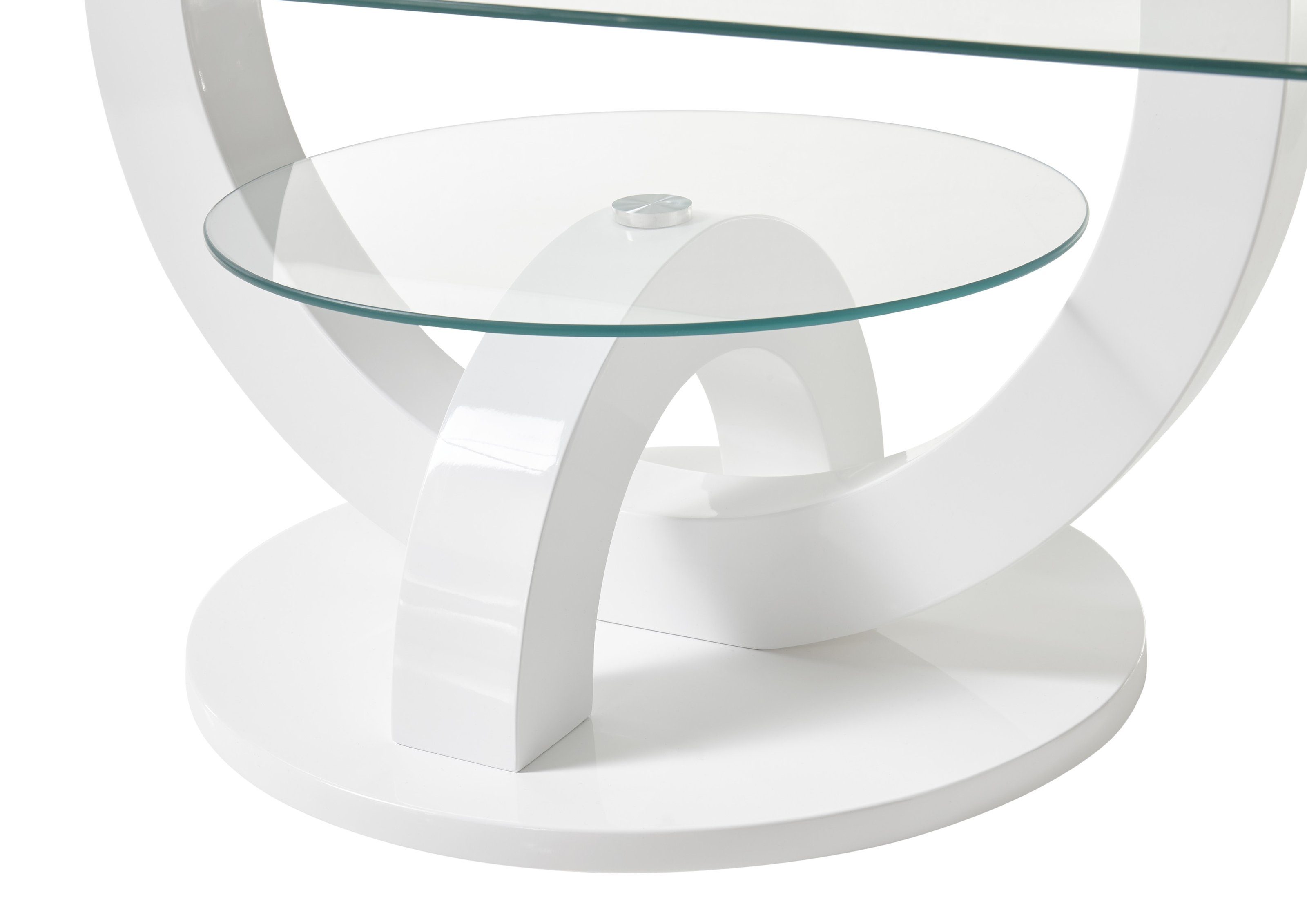 Stolkom Sp.z.o.o. Couchtisch aus MDF, Glas in weiß, Glas (B/H/T: 110x40x60 cm) – Bild 2 von 3