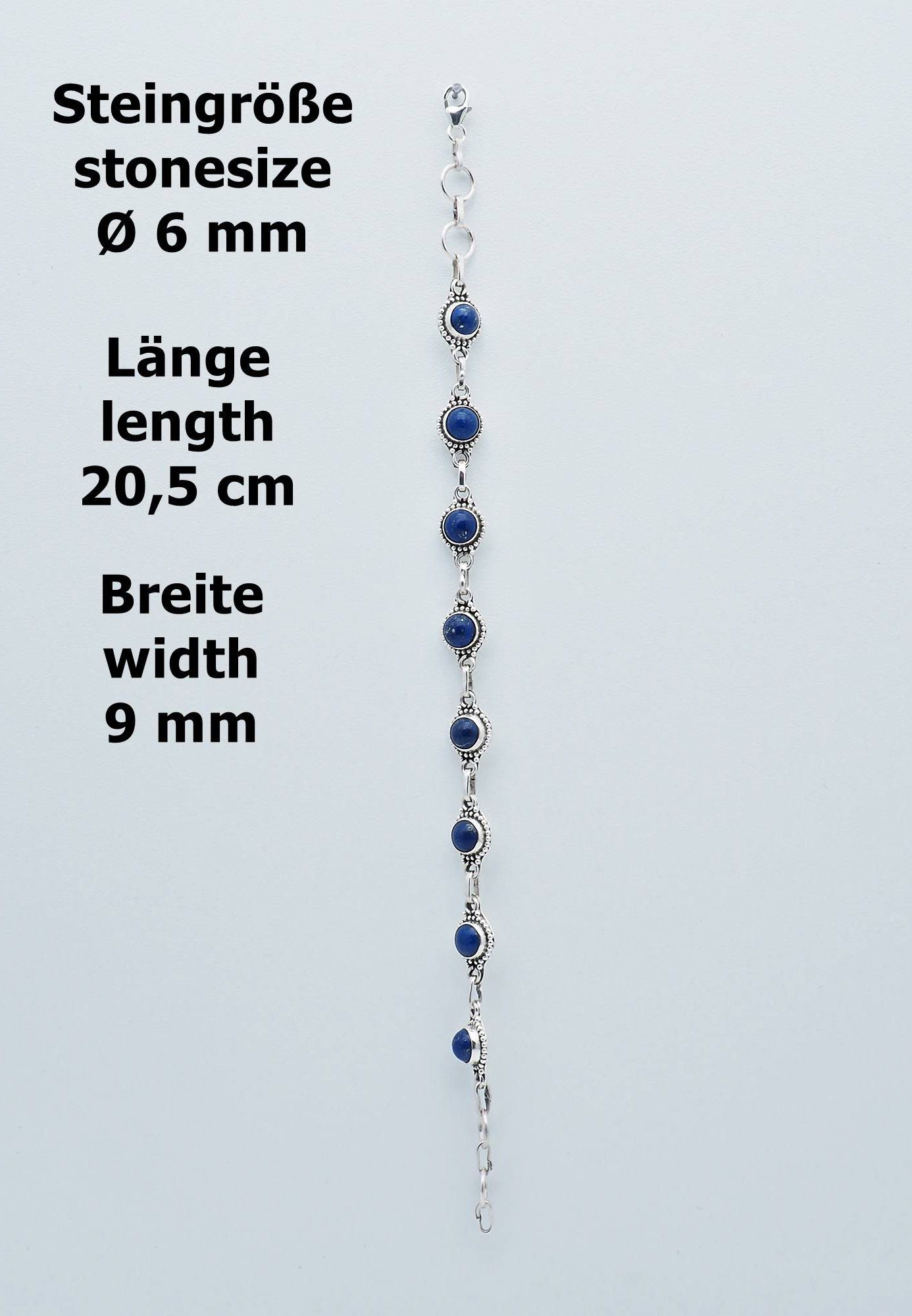 Silber 925er Lapis mit Lazuli Silberarmband mantraroma