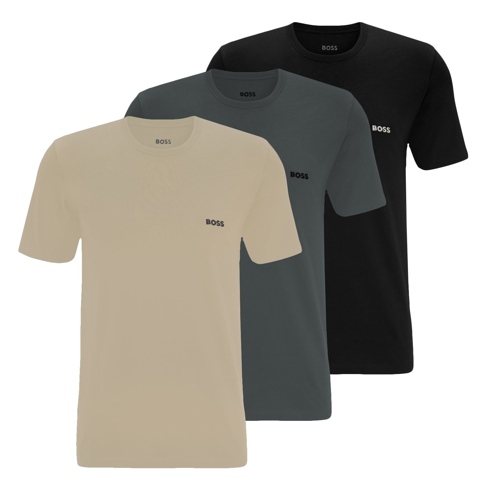 BOSS Unterziehshirt Classic T-Shirt (3-St) mit fein geripptem Rundhalsausschnitt