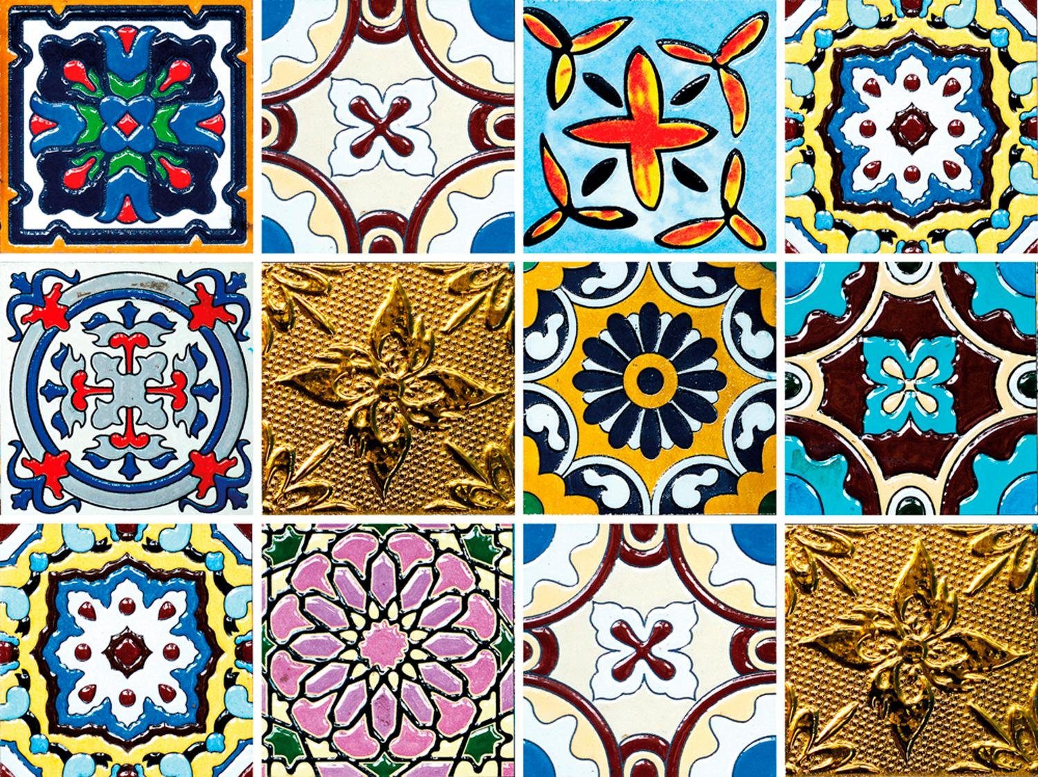 queence Fliesenaufkleber Muster IV, Stickerfliesen, selbstklebend, Sticker, 12er Set