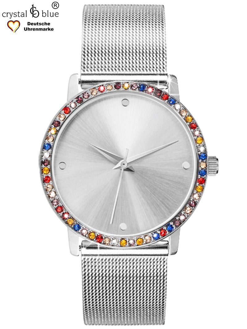 crystal blue Quarzuhr Damenuhr silber 62 günstig online kaufen