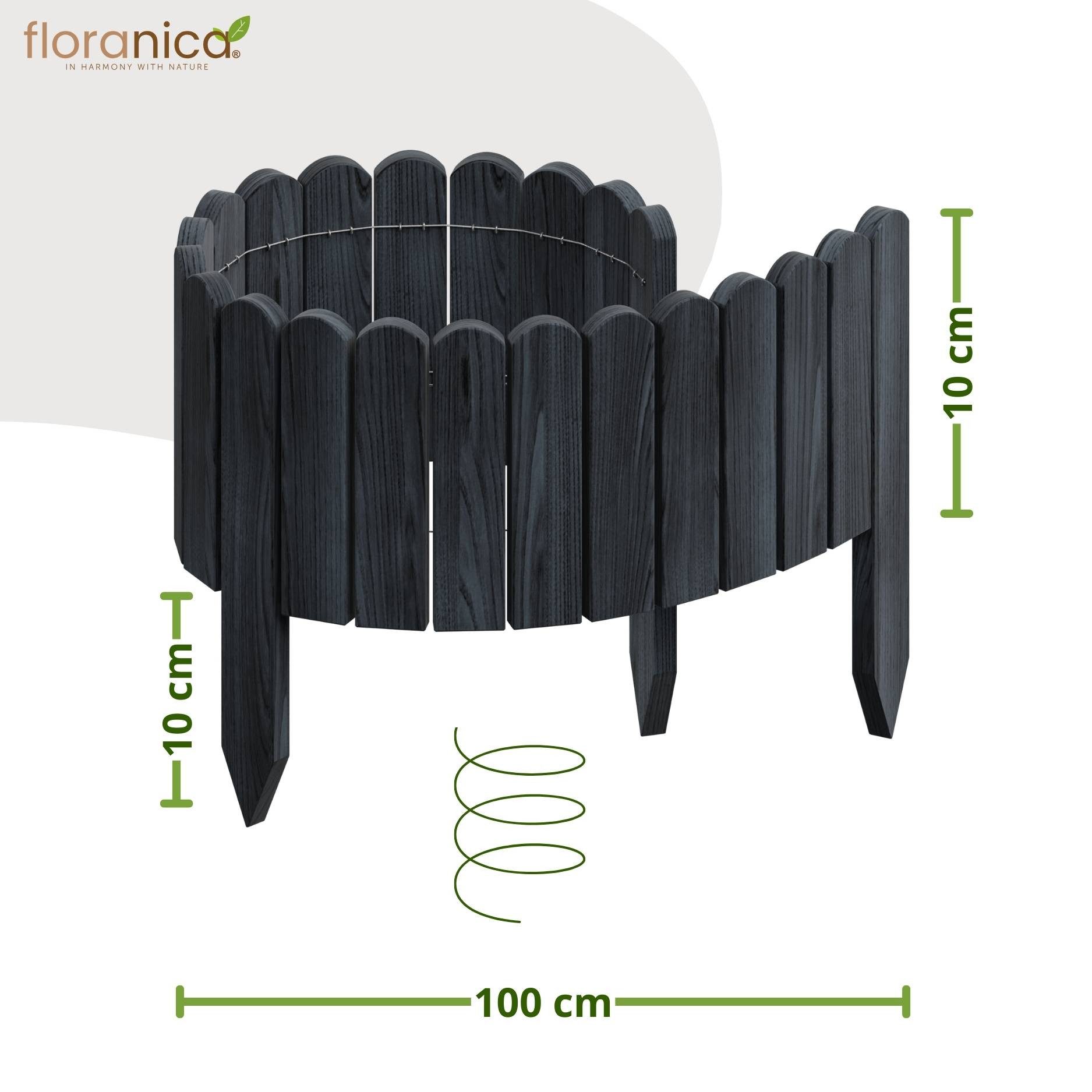 Floranica Palisade Flexible Rollborder Beeteinfassung Beetumrandung Rasenka günstig online kaufen