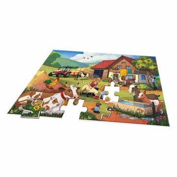 Noris Puzzle XXL Urlaub auf dem Bauernhof 45 Teile ab 3 Jahren, 45 Puzzleteile