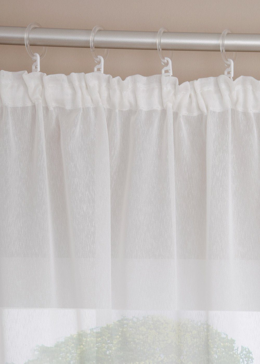 DecoHome24 Gardine Voile 2-teiliges Vorhänge Set (2 St), Kräuselband, halbt günstig online kaufen