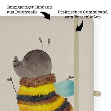 Mr. & Mrs. Panda Notizbuch Hummel flauschig - Transparent - Geschenk, Blume, Skizzenbuch, Biene, Mr. & Mrs. Panda, Personalisierbar