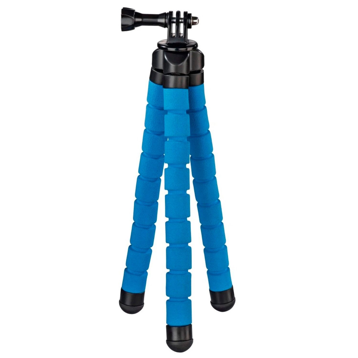 Hama Flex Flexibles Mini-Stativ 26cm Tripod Blau Kamerastativ (Beine mit 360°-Biegung Smartphone-Halterung und für GoPro ActionCam)