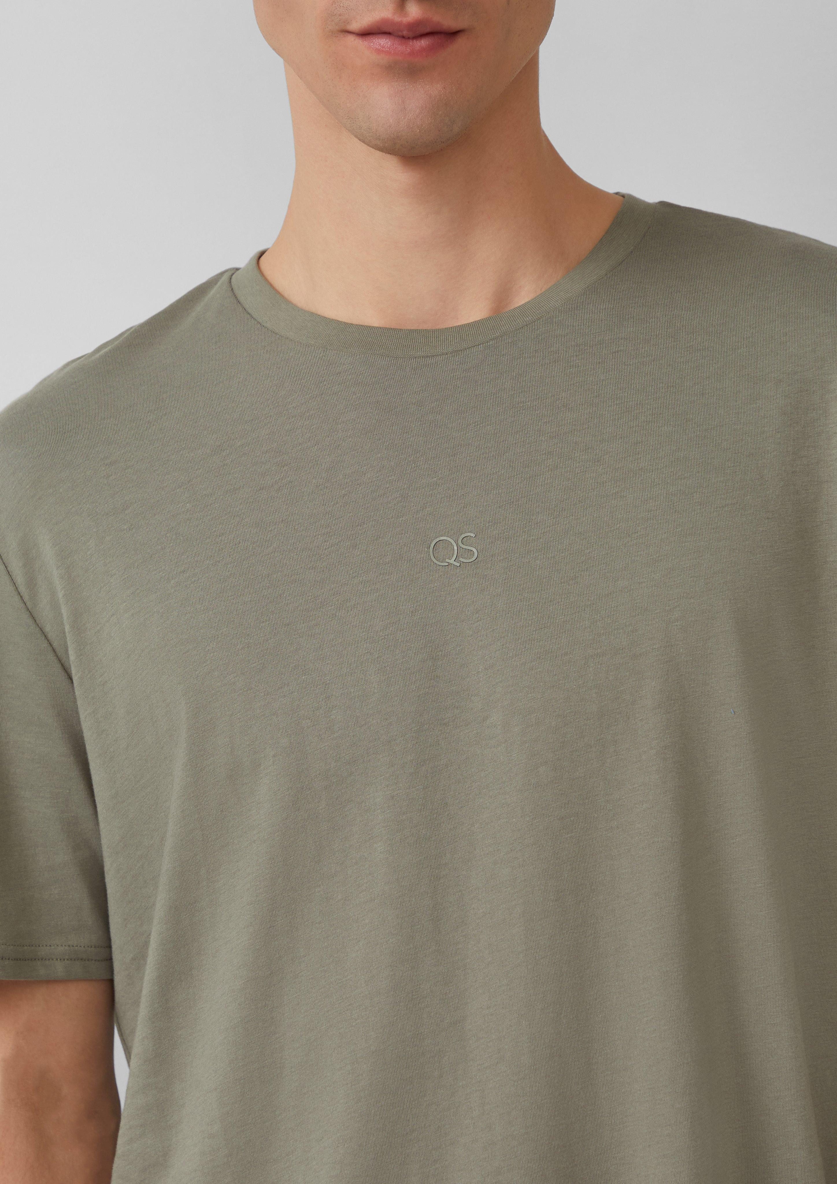 QS Kurzarmshirt T-Shirt mit Logo-Druck günstig online kaufen