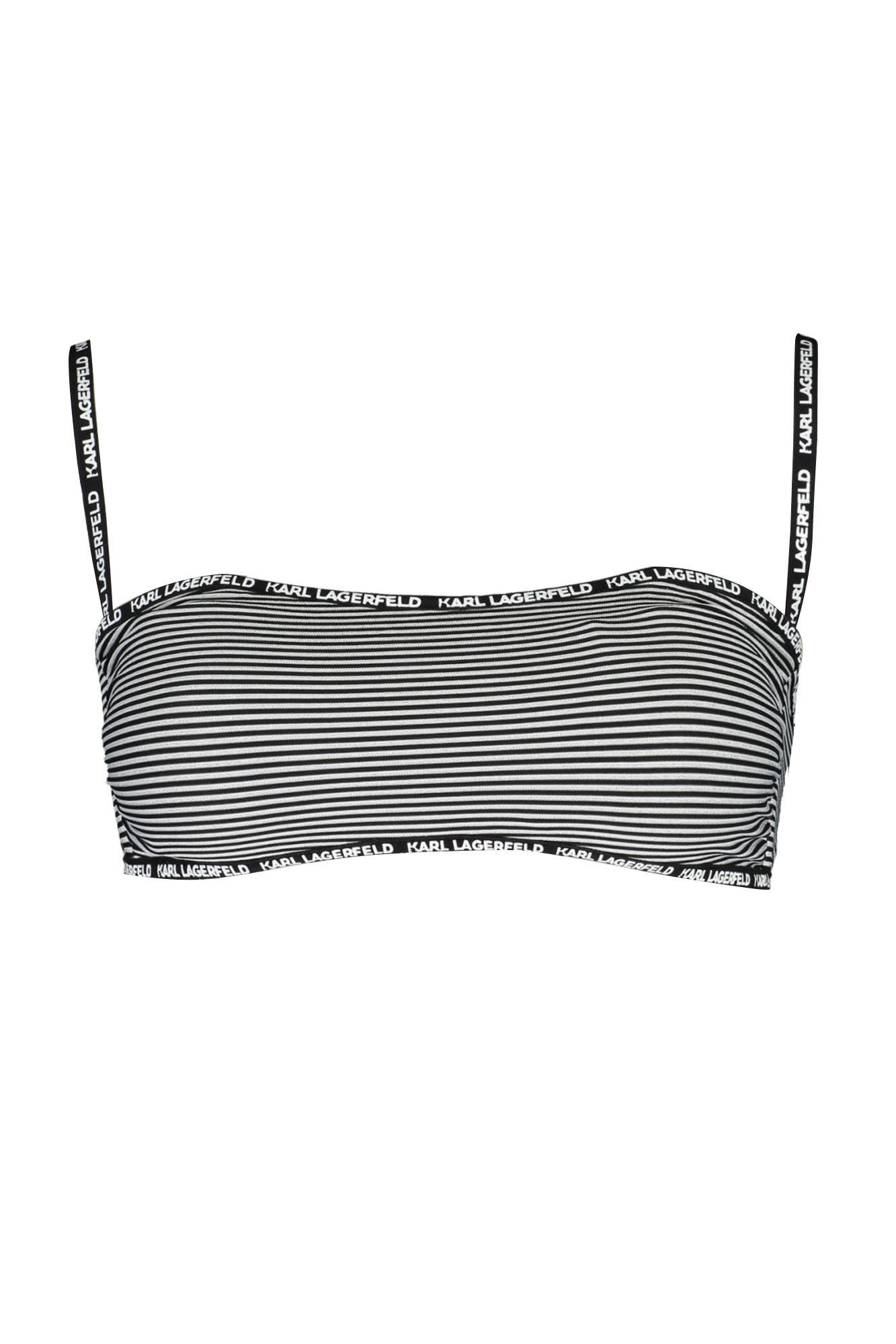 KARL LAGERFELD Badeanzug Eleganter Schwarz-Weiß Bandeau-Bikini für Damen - Vielseitig & Styli