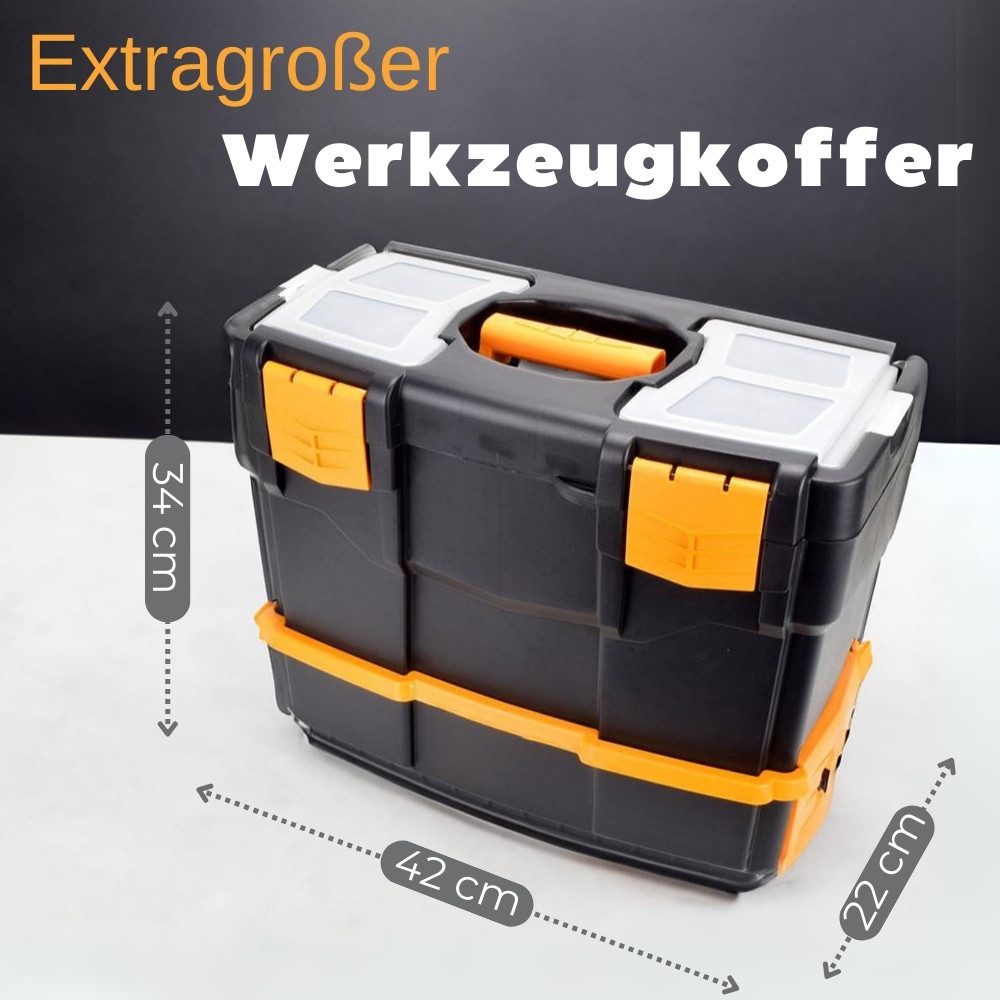 Thumbnail - GarPet Werkzeugkoffer Werkzeugkoffer leer doppelt stapelbar Werkzeug Angel Box Kiste Kasten