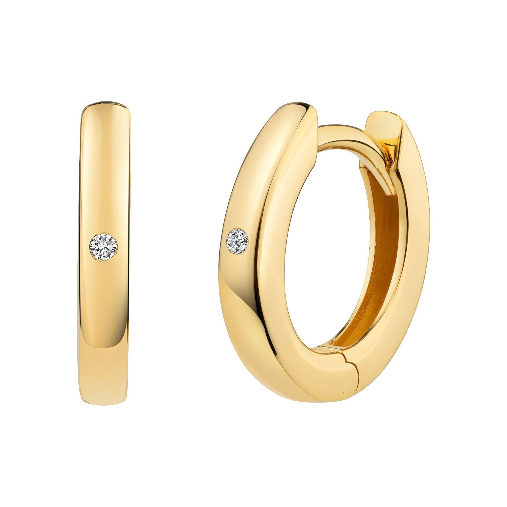 CAÏ Paar Creolen 925 Silber vergoldet Zirkonia