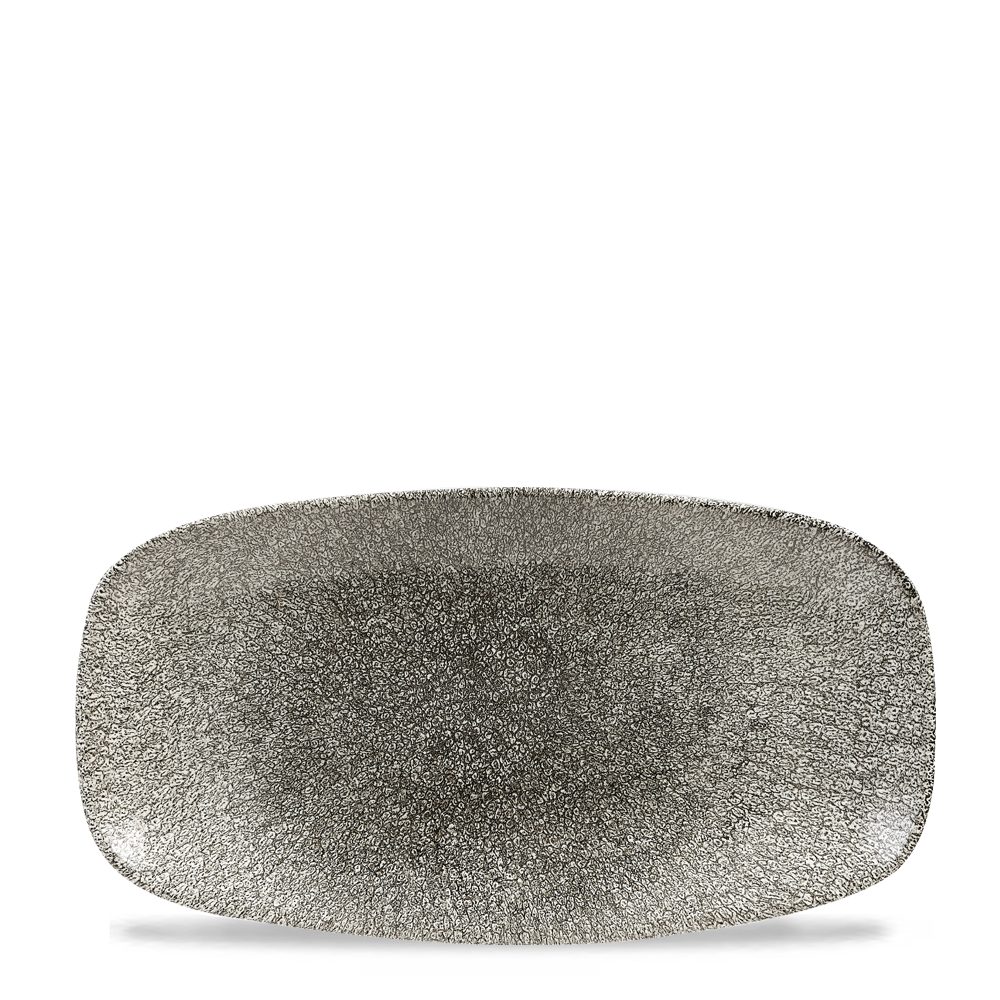 Servierplatte Super Vitrified Studio Prints Raku Quartz Black Chefs Oblong