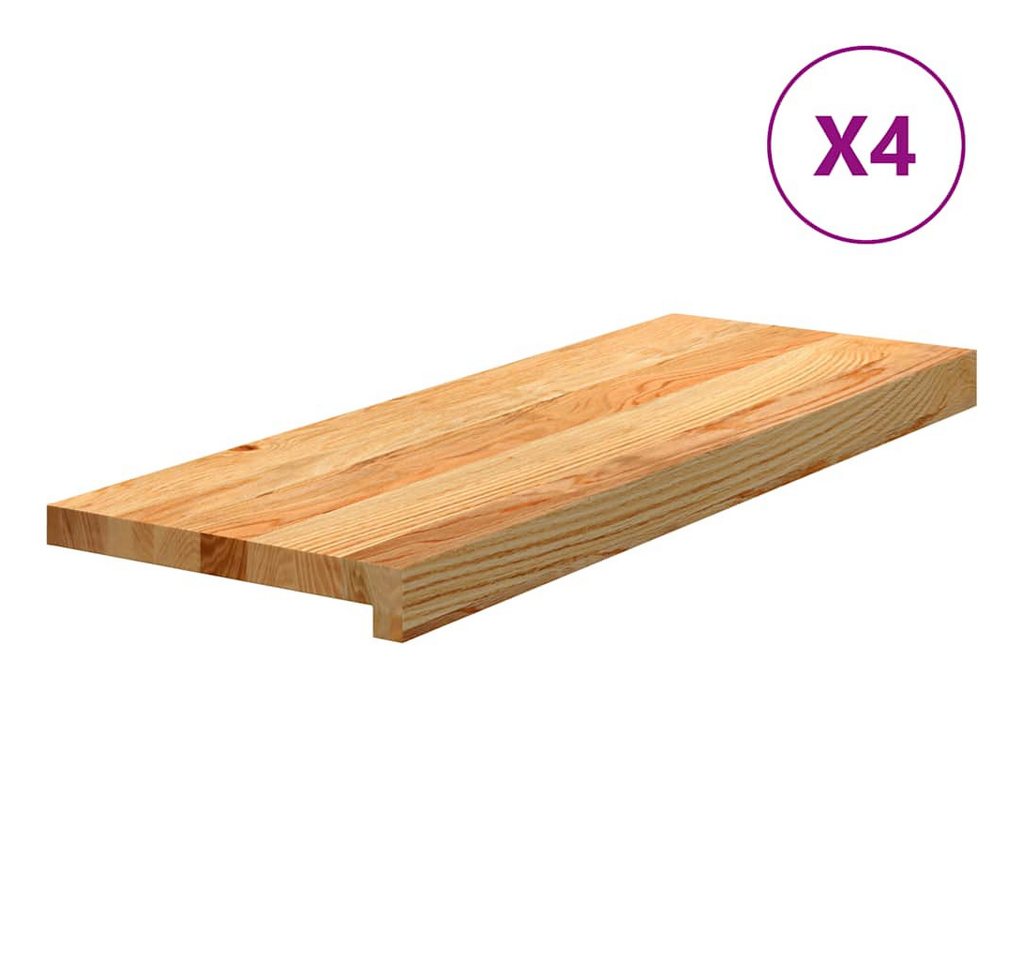 Thumbnail - vidaXL Treppenstufe, Treppenstufen 4 Stk. Hellbraun 70x25x2 cm Massivholz Eiche