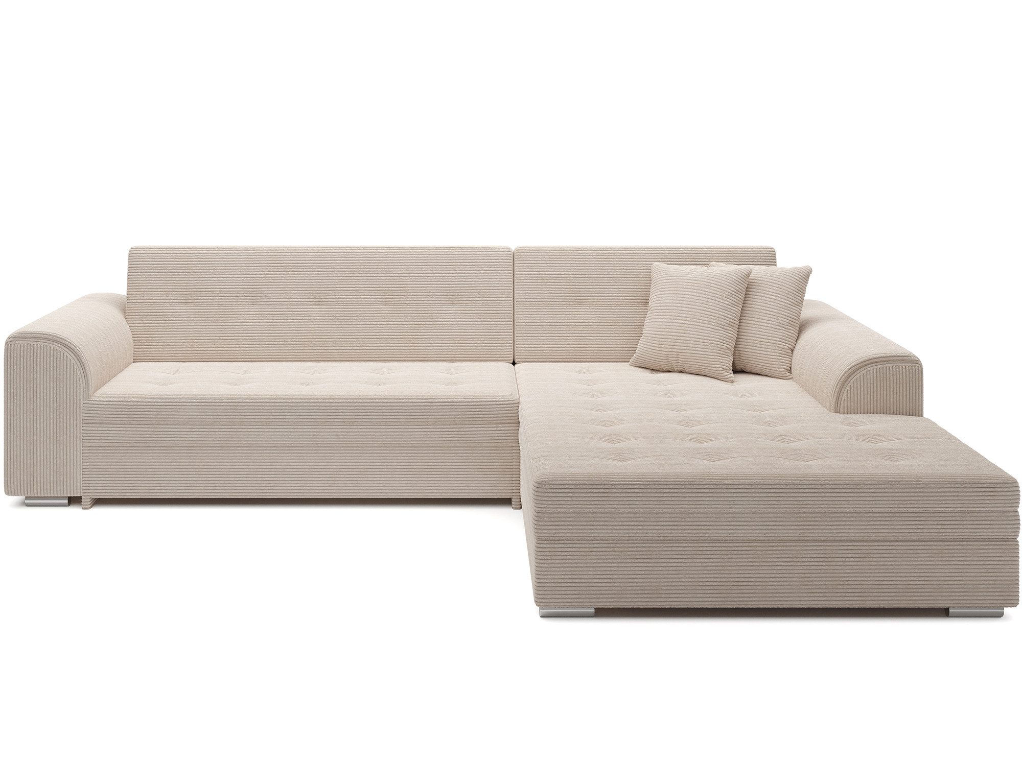 MF Design Ecksofa Ecksofa mit Schlaffunktion in Webstoff, Dolphin / false / Ja